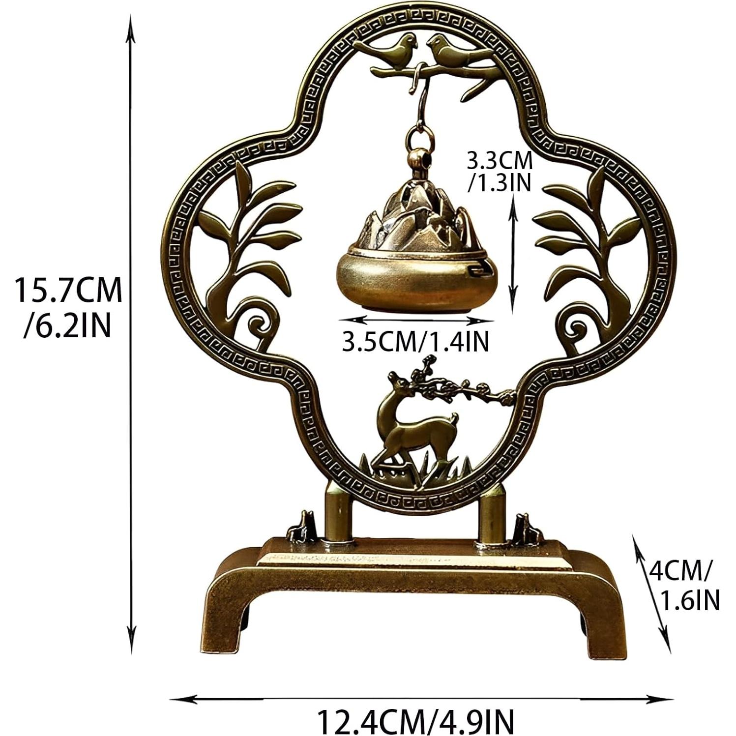 Soporte de Incienso Hikiwin Ciervo Bronce 15.7x12.4cm