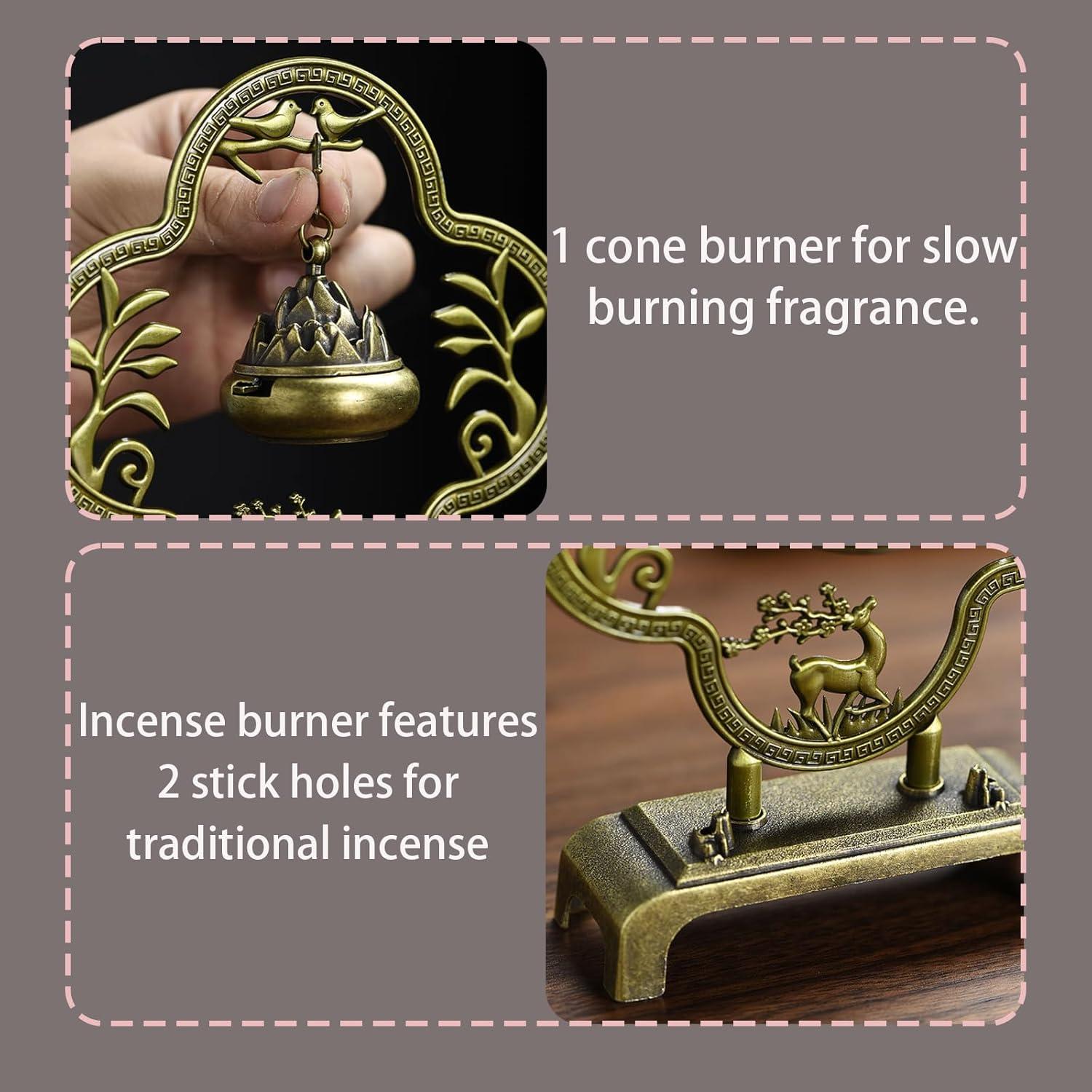 Soporte de Incienso Hikiwin Ciervo Bronce 15.7x12.4cm