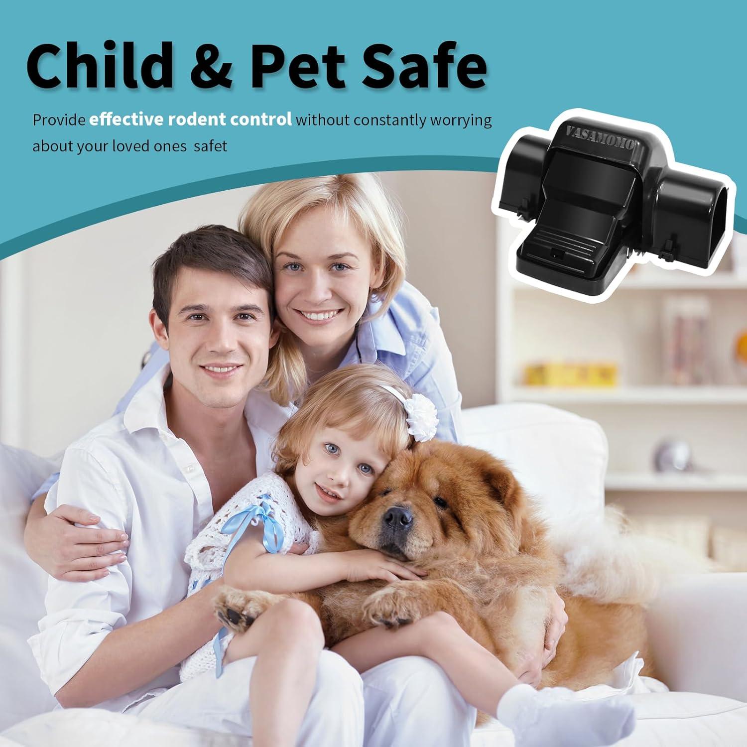 Trampa para Ratas VASAMOMO - Paquete de 2, Entrada Dual, Reutilizable