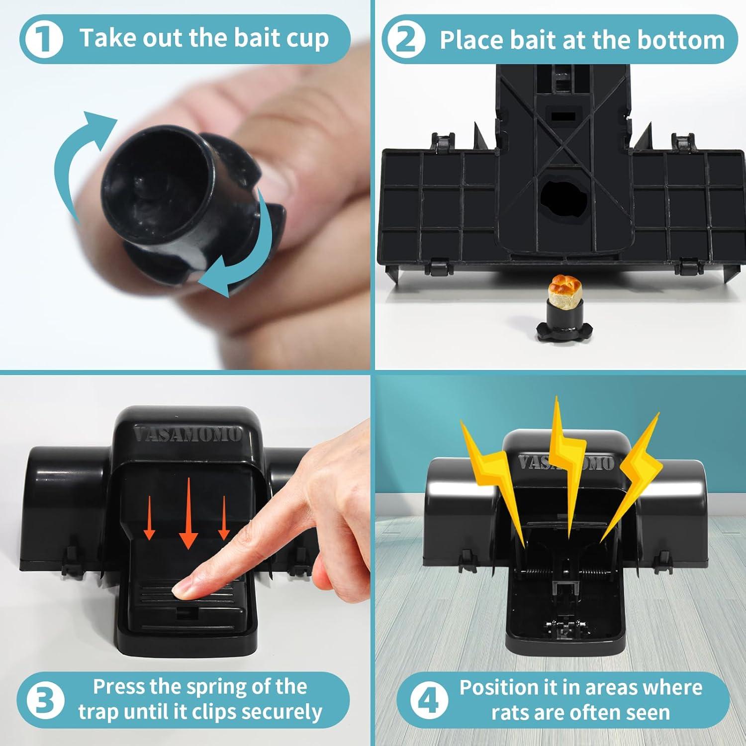 Trampa para Ratas VASAMOMO - Paquete de 2, Entrada Dual, Reutilizable