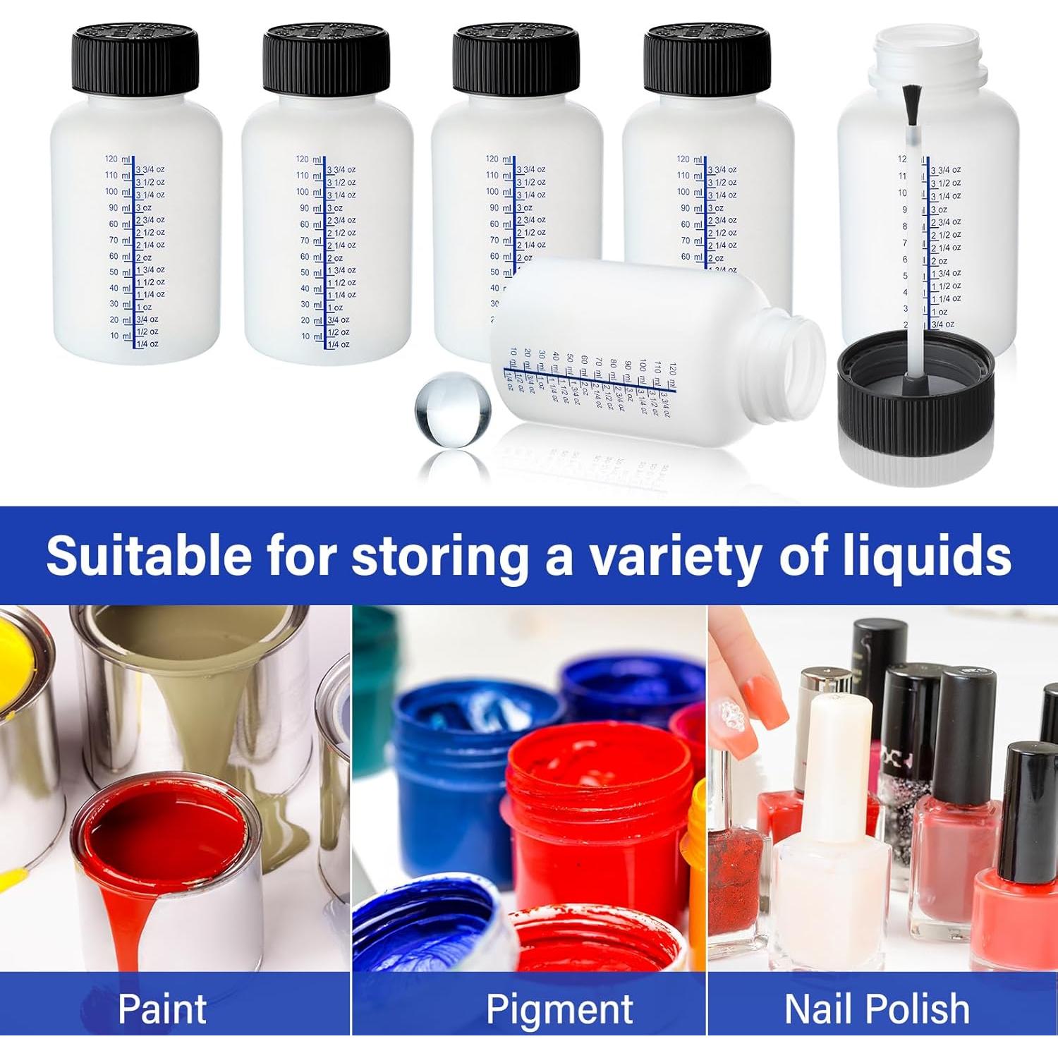 Honeydak 30 Botellas Vacías 150ml con Pincel y Tapas Seguras