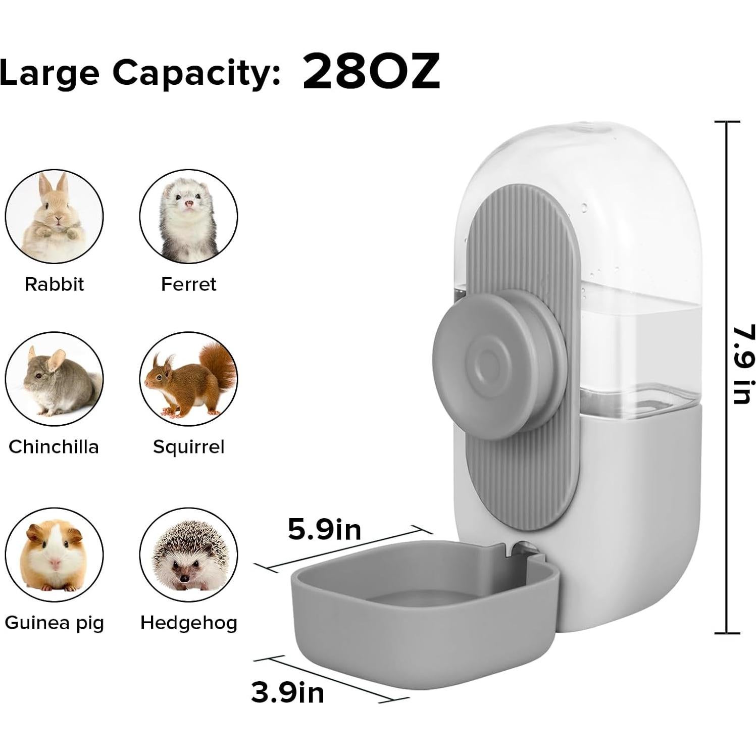 Botella de Agua Automática Kenond 800ml para Conejos y Cobayas