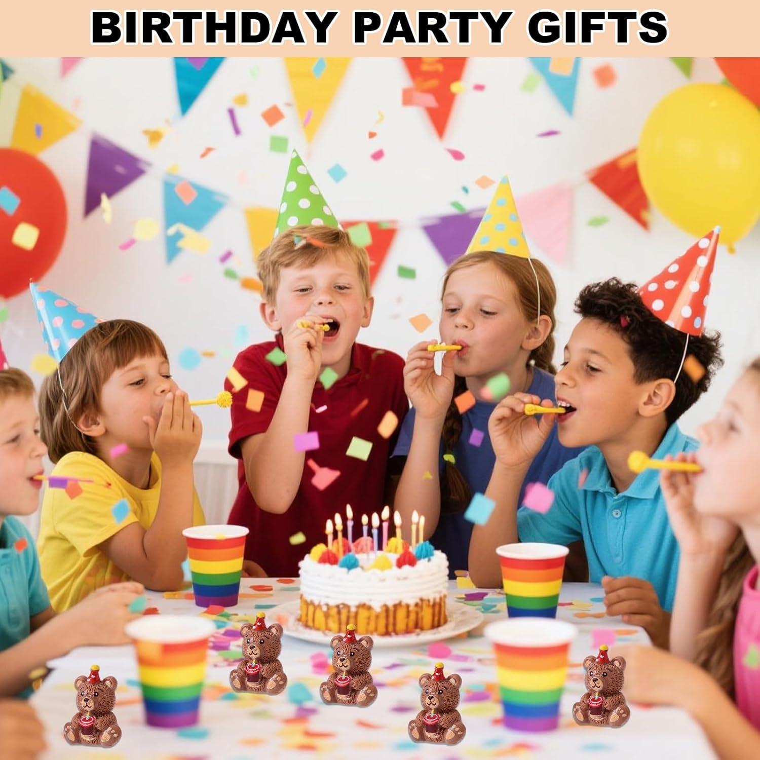 50 Figuras de Osos de Resina Miniatura para Cumpleaños - Marrón