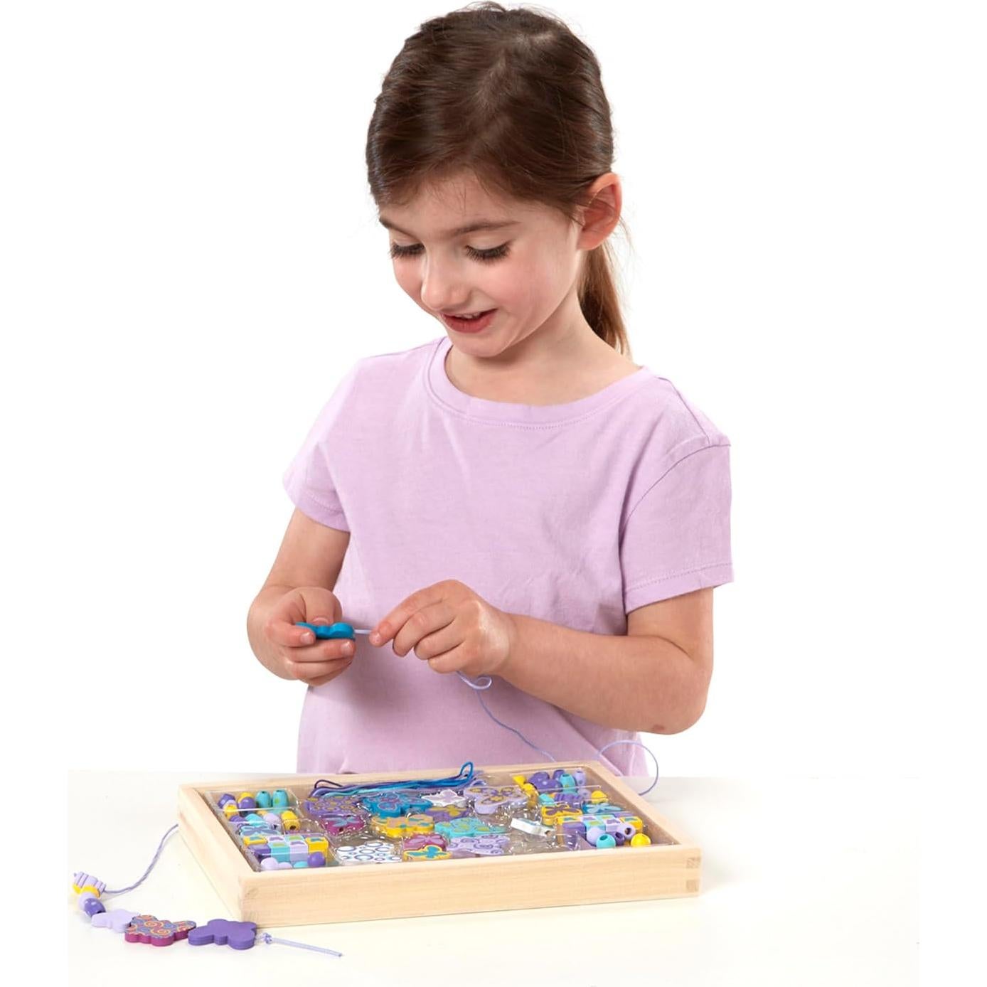 Kit de Cuentas de Madera Melissa & Doug Mariposa 125 Piezas