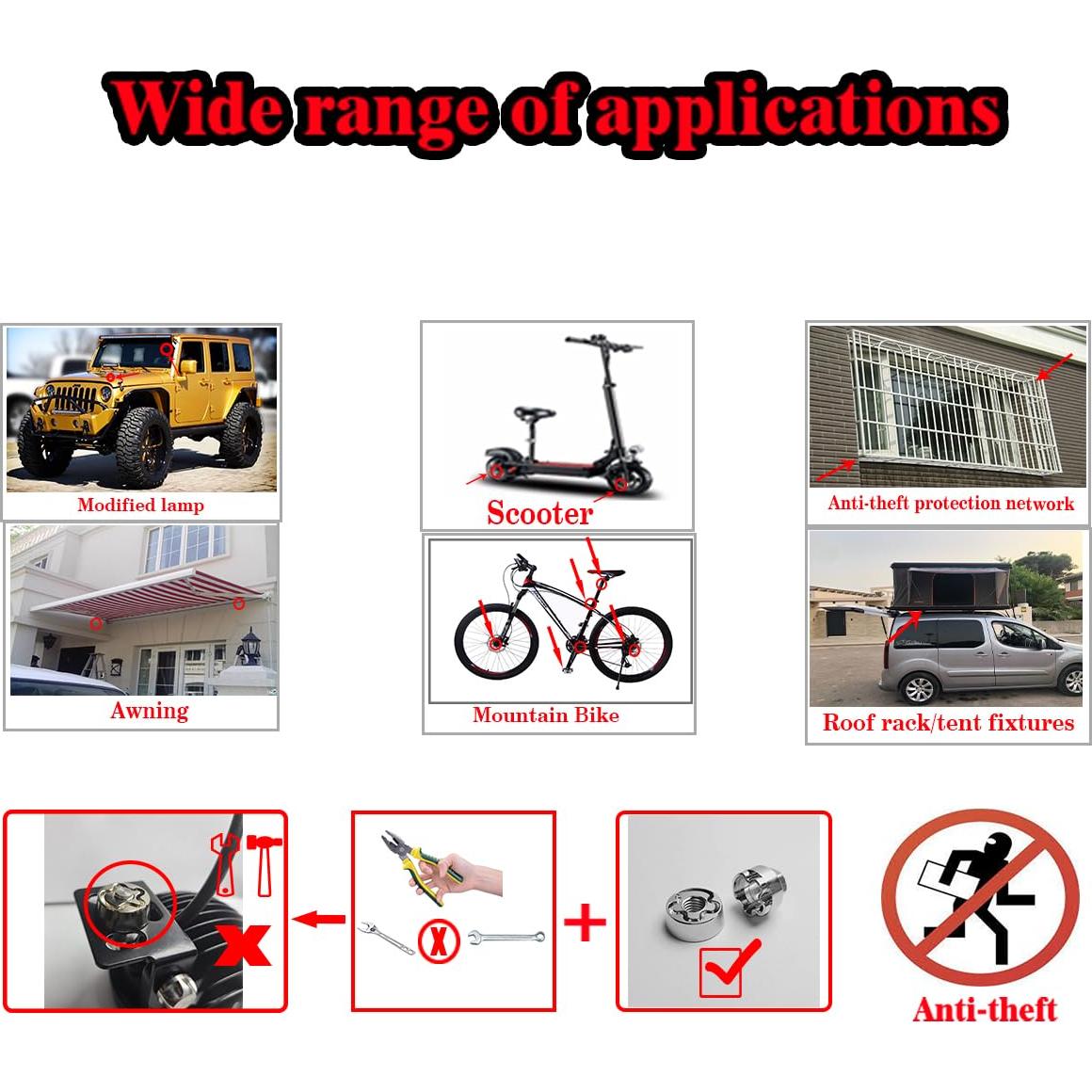 Tuerca de Seguridad Oculta VOSANTU 1/4-20 Acero Inoxidable