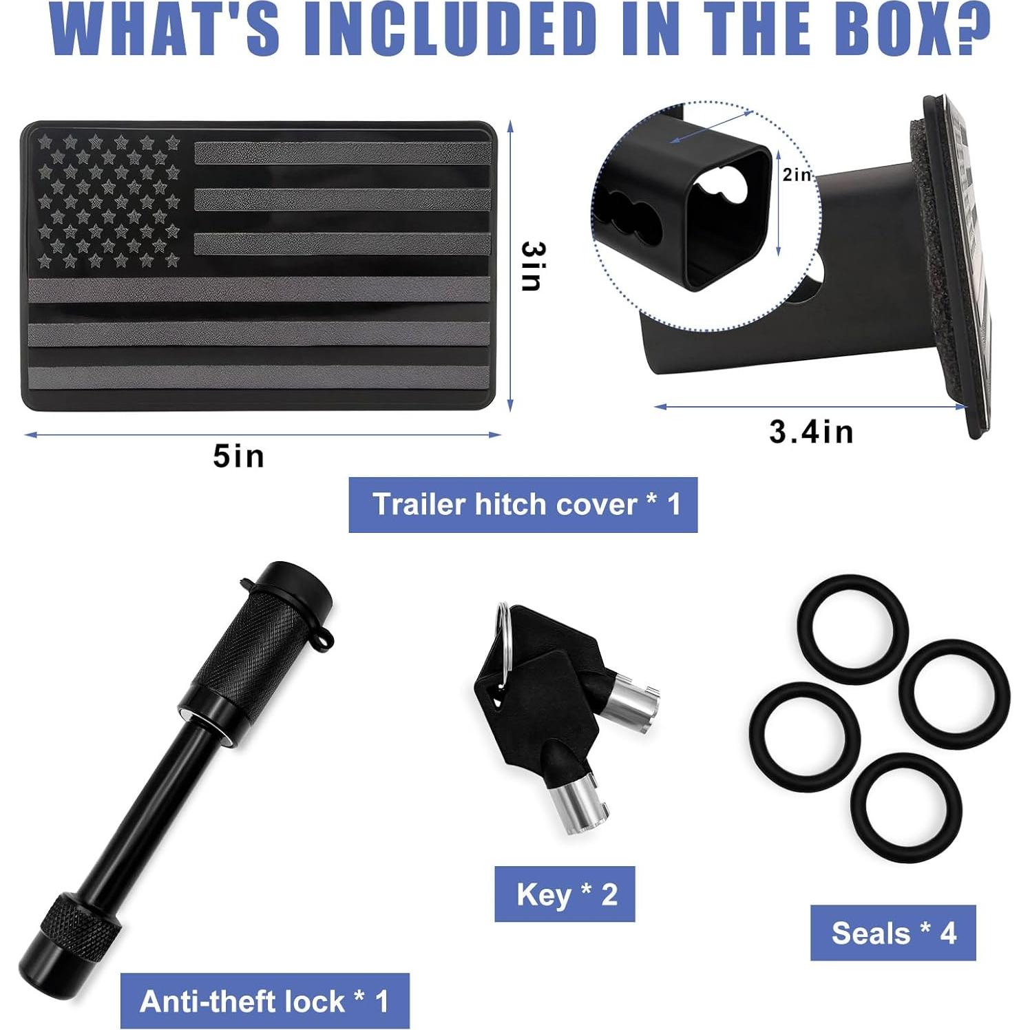 Cubierta de Enganche de Remolque Ohleats 2" Acero Negro