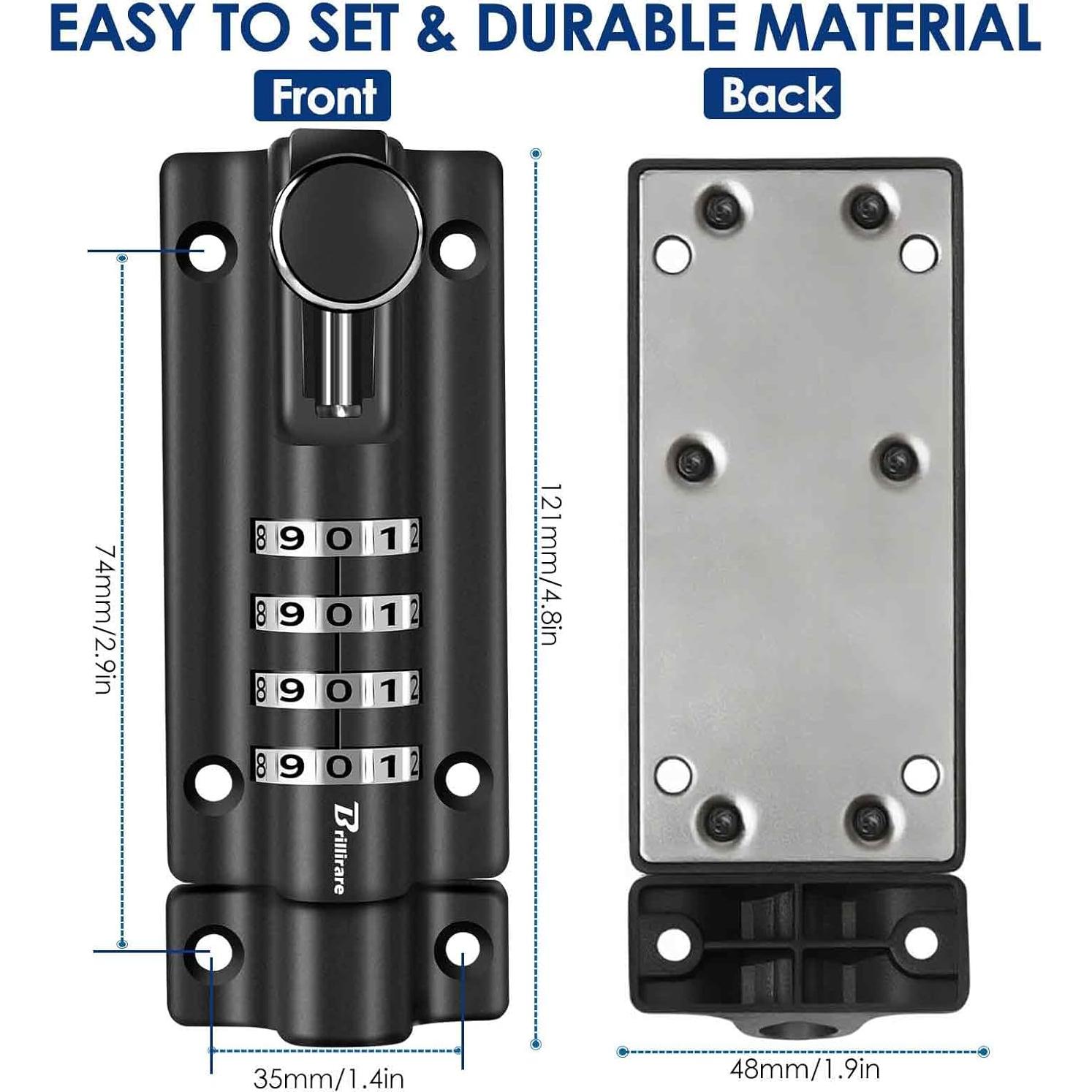 Cerradura de Combinación BRILLIRARE HD09 4 Dígitos Resistente