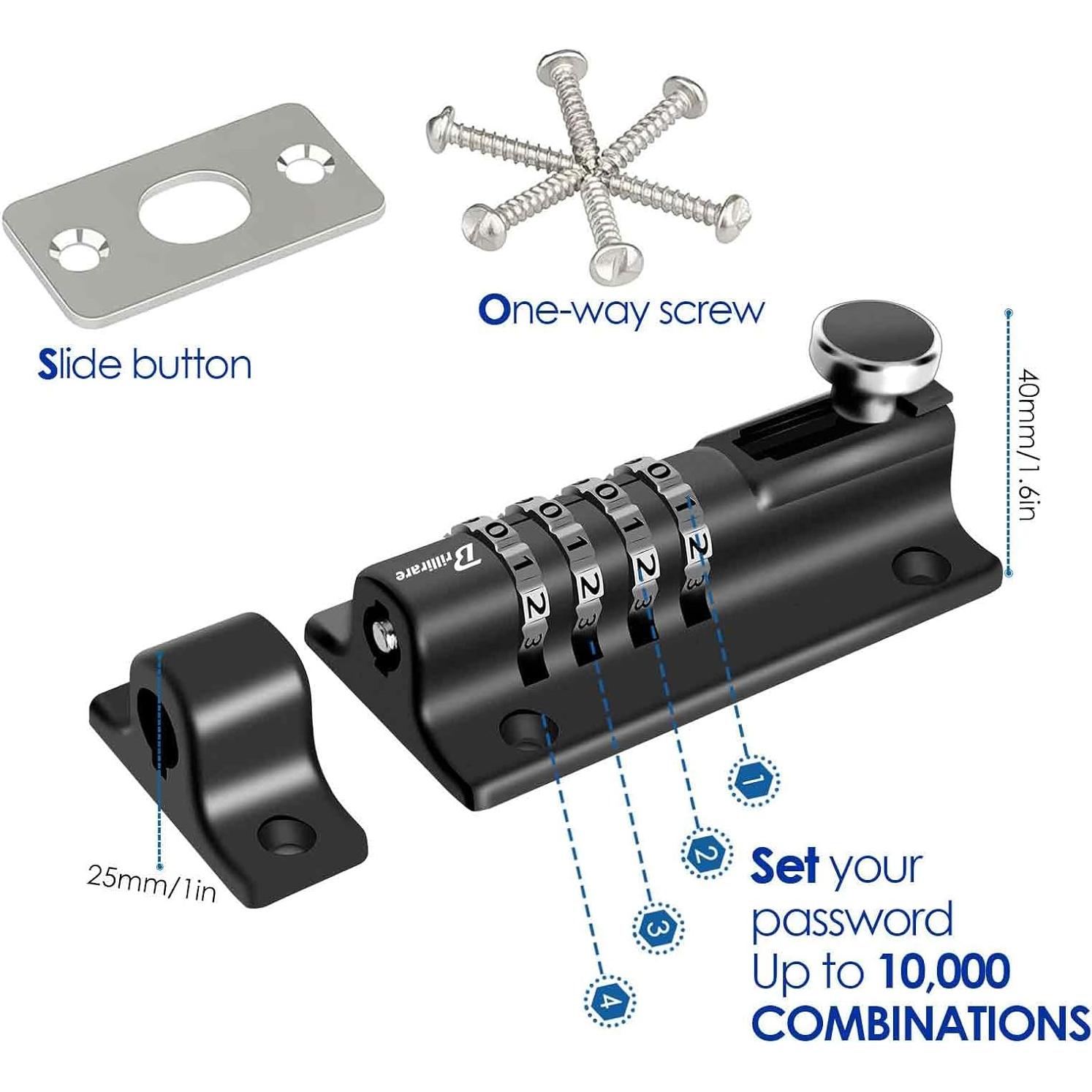 Cerradura de Combinación BRILLIRARE HD09 4 Dígitos Resistente