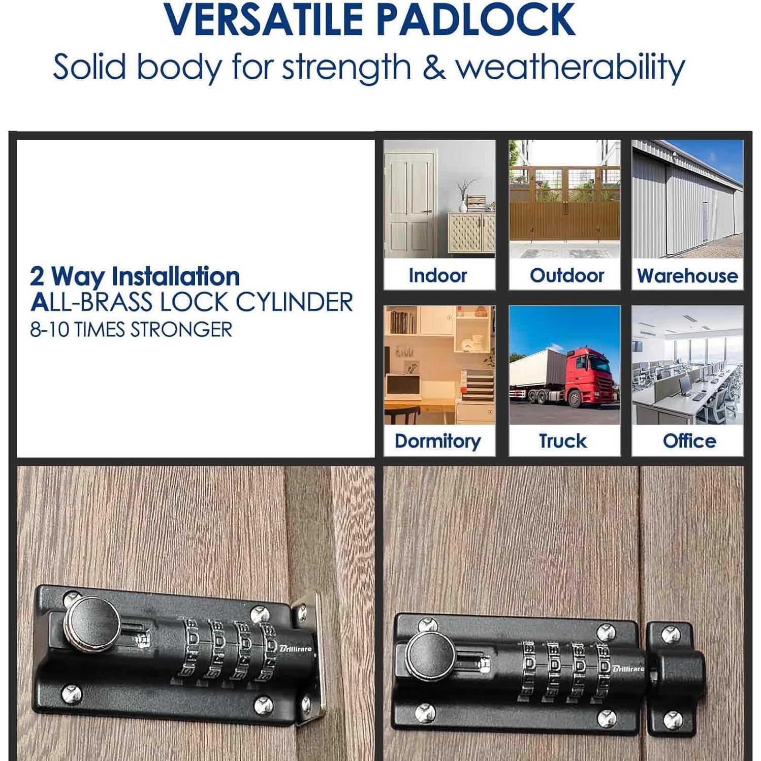 Cerradura de Combinación BRILLIRARE HD09 4 Dígitos Resistente