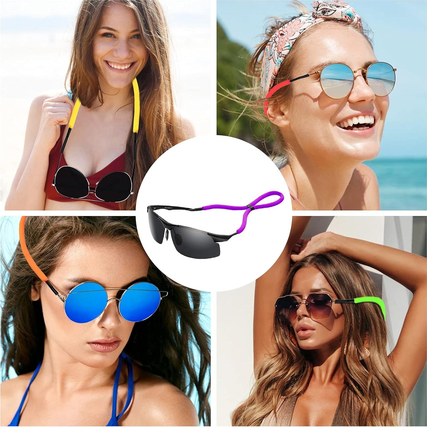 Paquete de 8 correas flotantes para gafas de sol Multicolor