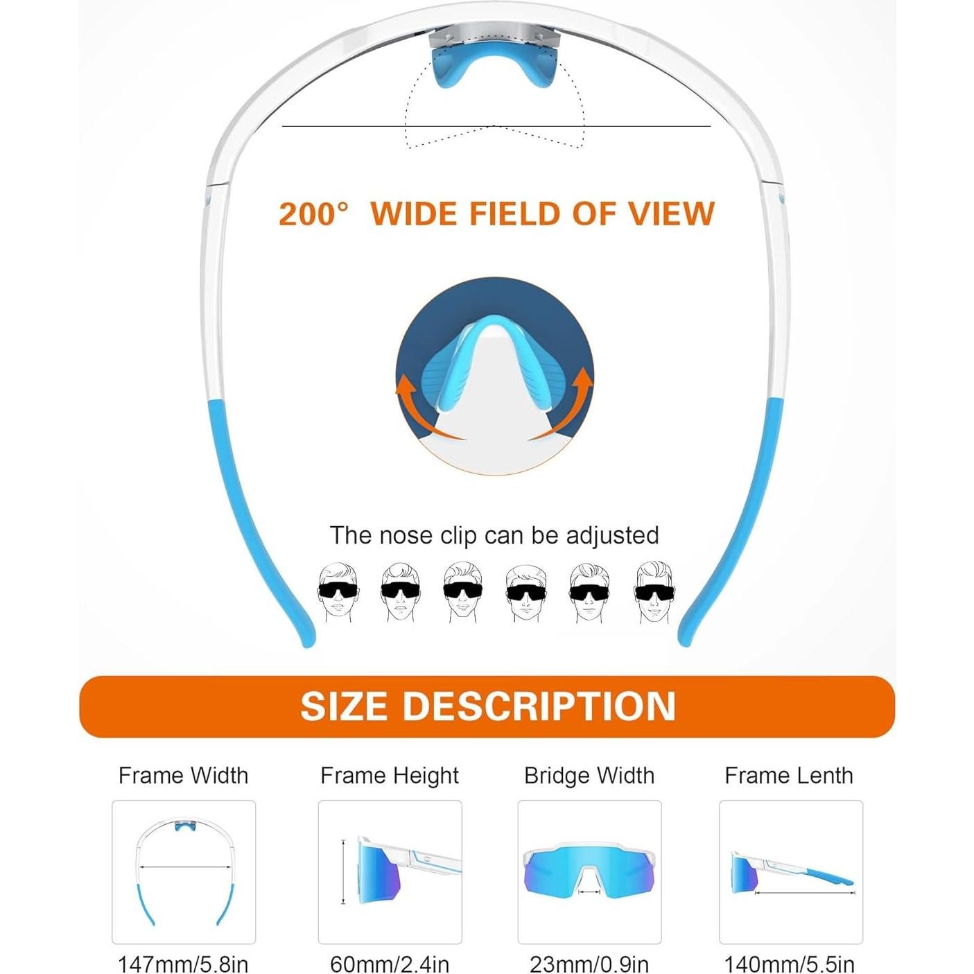 Gafas de Sol Deportivas Suoso UV400 para Hombres - Azul