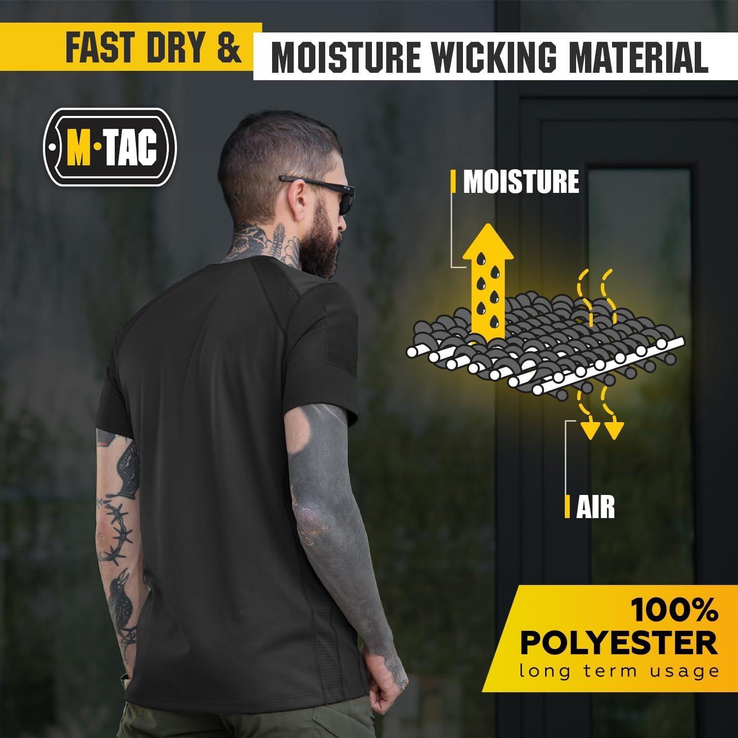 Camiseta Táctica M-Tac para Hombres - Poliester Transpirable