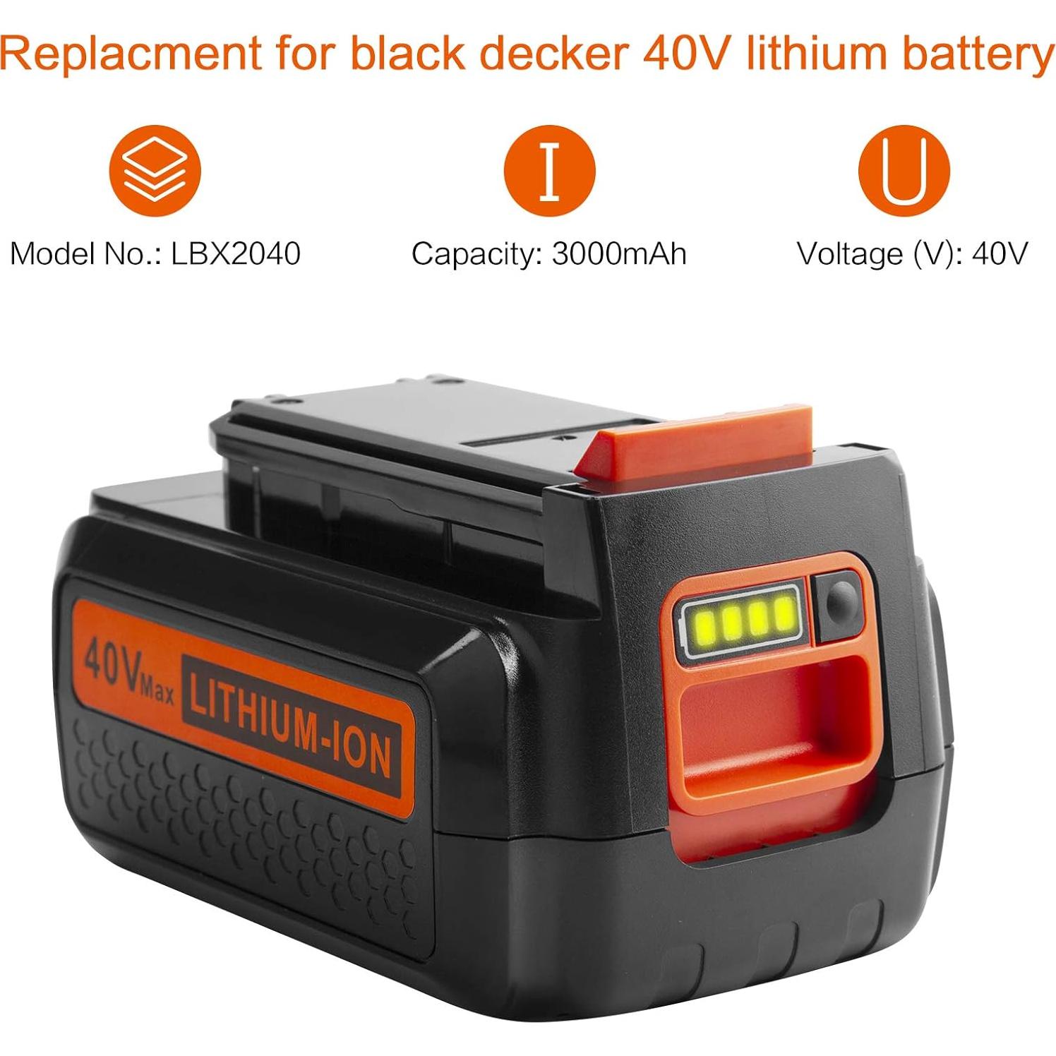 Batería de Reemplazo 3.0Ah 40V Black+Decker PASUKTER