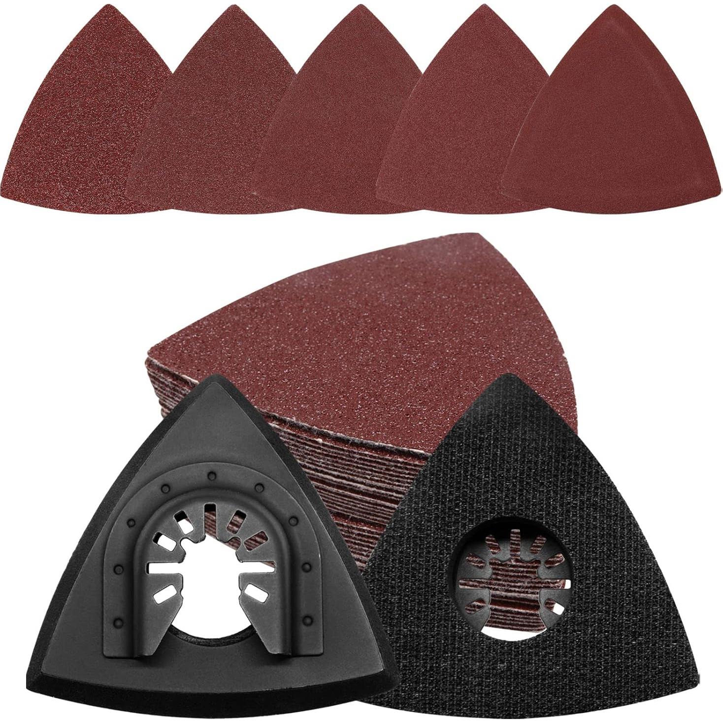 2 Almohadillas de Lijado Oscilante SWZHAI + 50 Triangulares