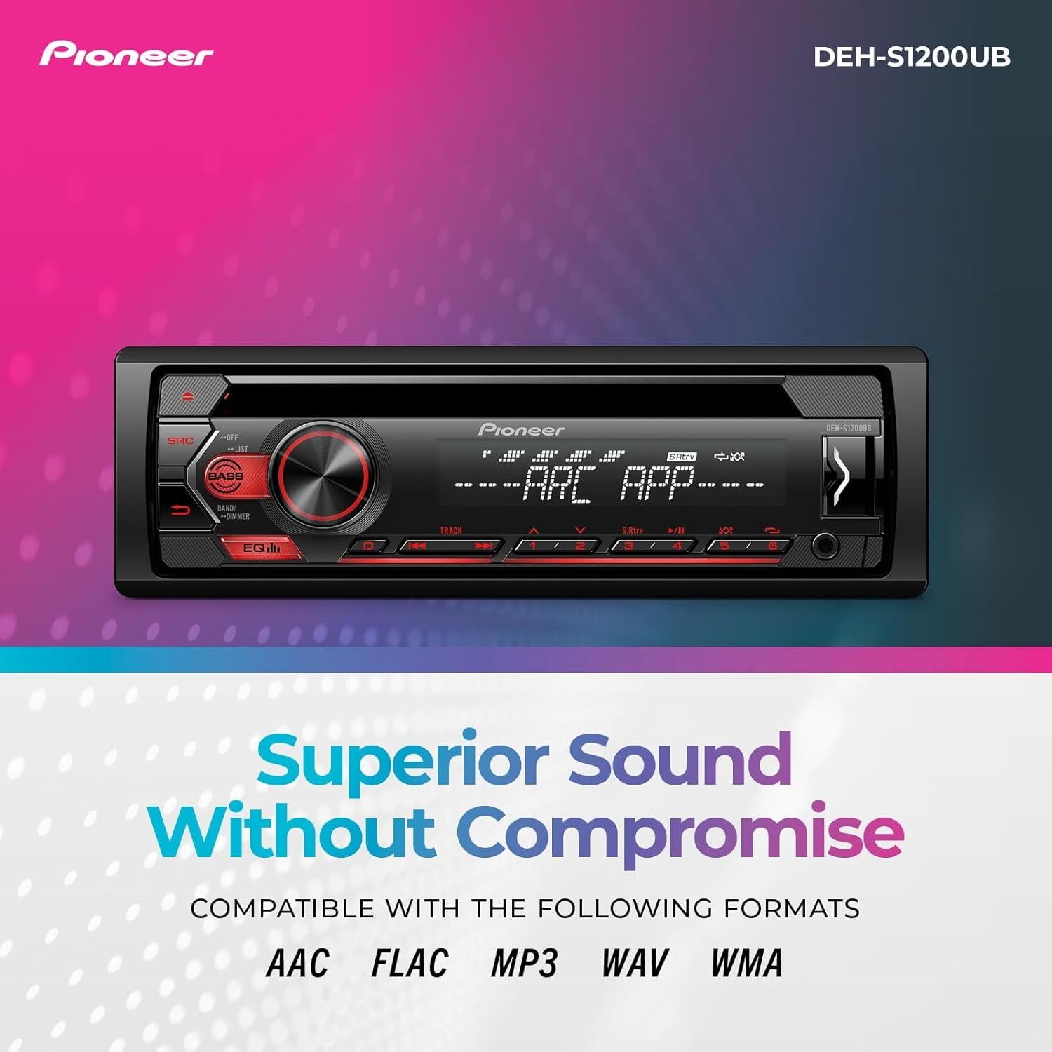 Receptor CD Pioneer DEH-S1200UB - USB, AUX, 50W x 4, Bluetooth