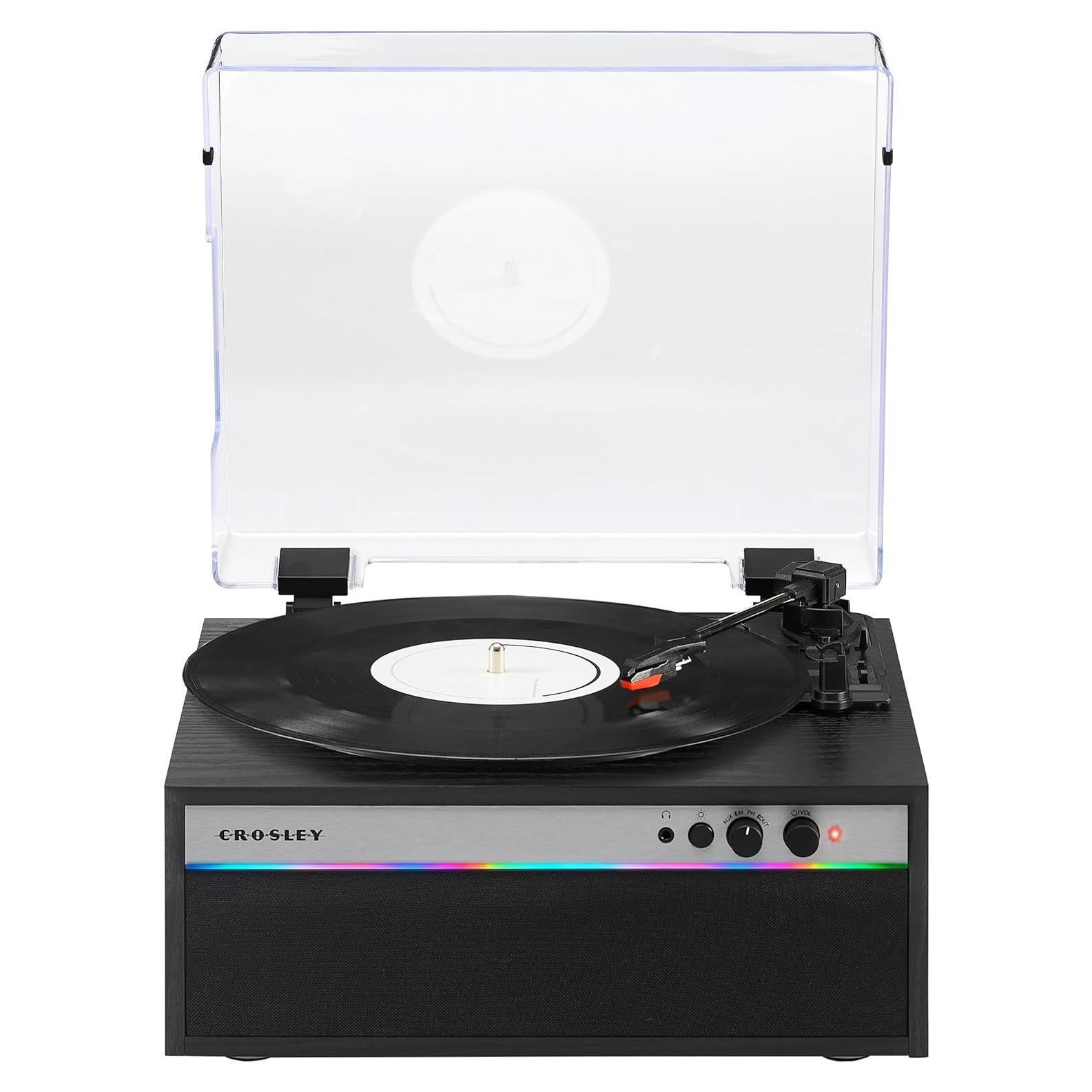 Reproductor de Vinilo Bluetooth Crosley CR6048A-BK con LED