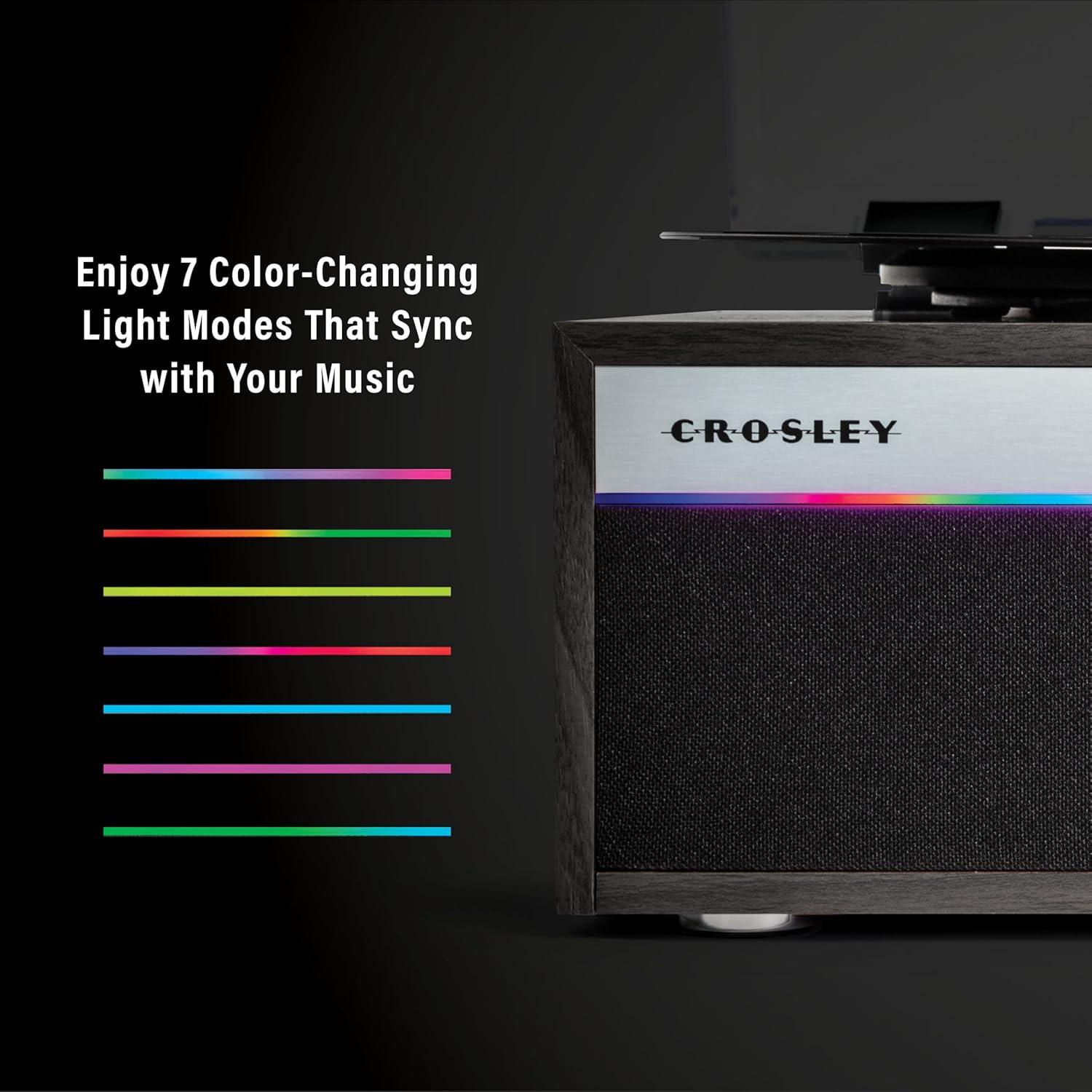Reproductor de Vinilo Bluetooth Crosley CR6048A-BK con LED