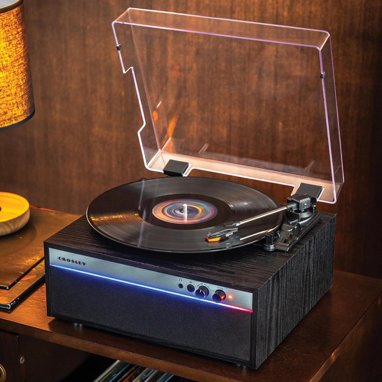 Reproductor de Vinilo Bluetooth Crosley CR6048A-BK con LED