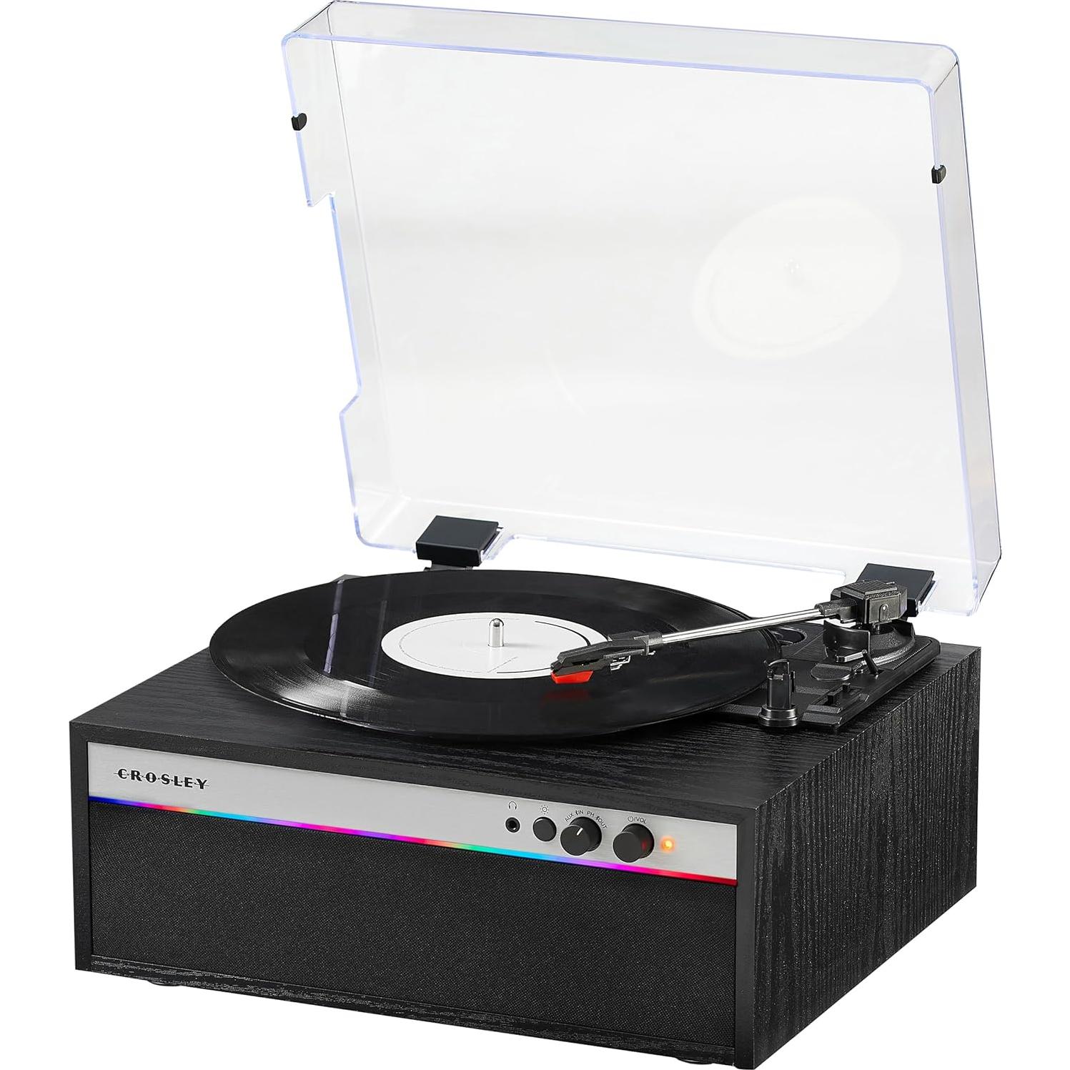 Reproductor de Vinilo Bluetooth Crosley CR6048A-BK con LED