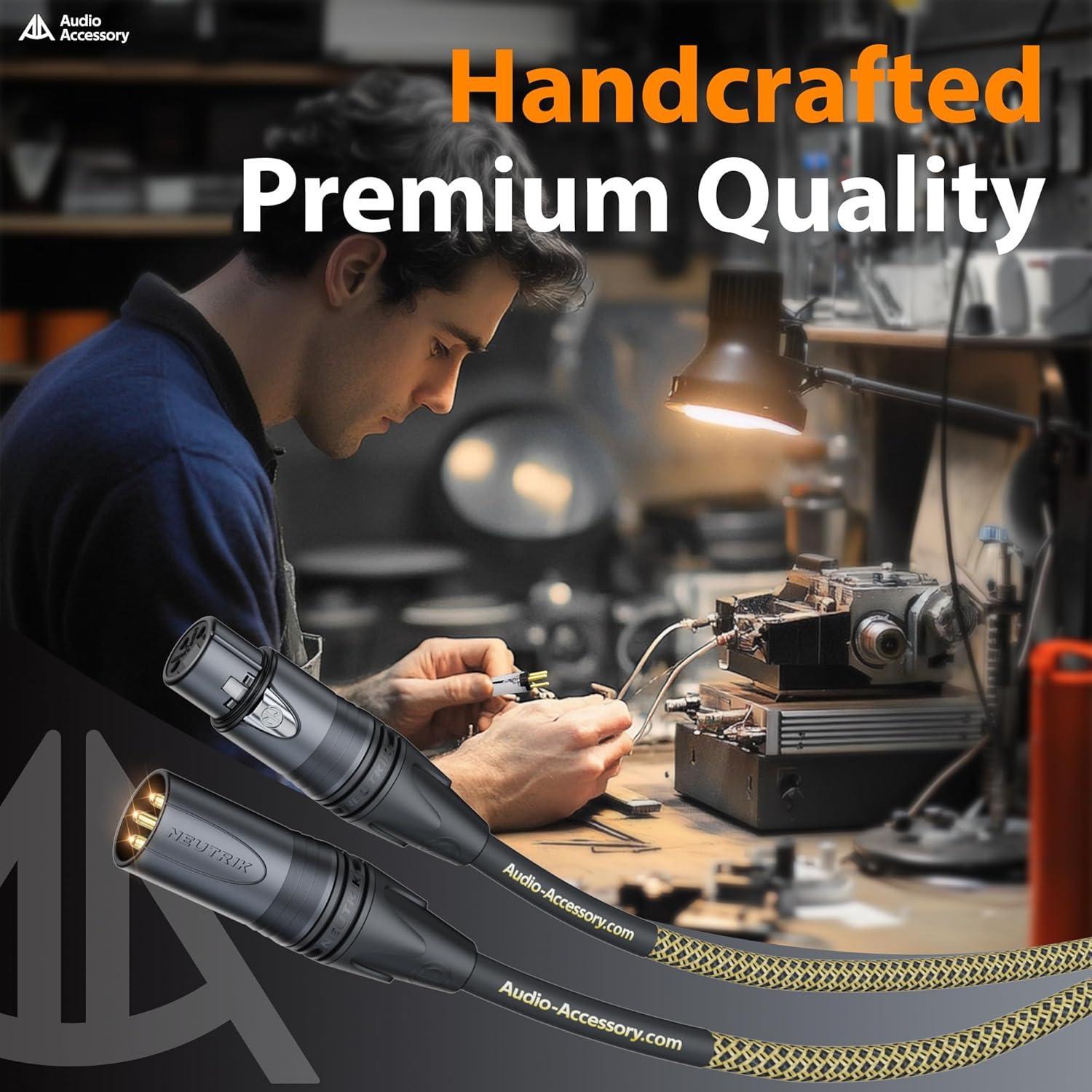 Cable de Micrófono XLR Star Quad AA 0.46m Neutrik Dorada