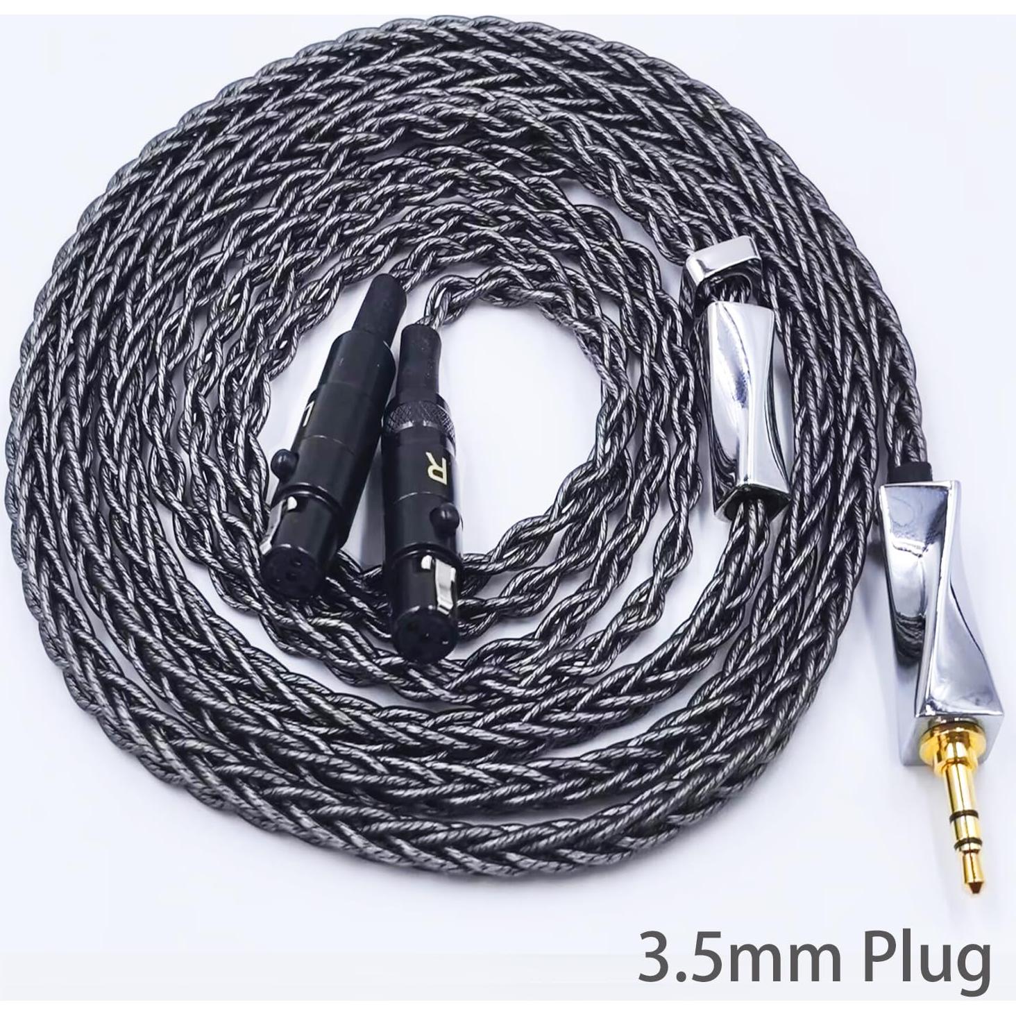 Cable de Audio FAAEAL 1.5m 3.5mm Plata Pura para Audeze