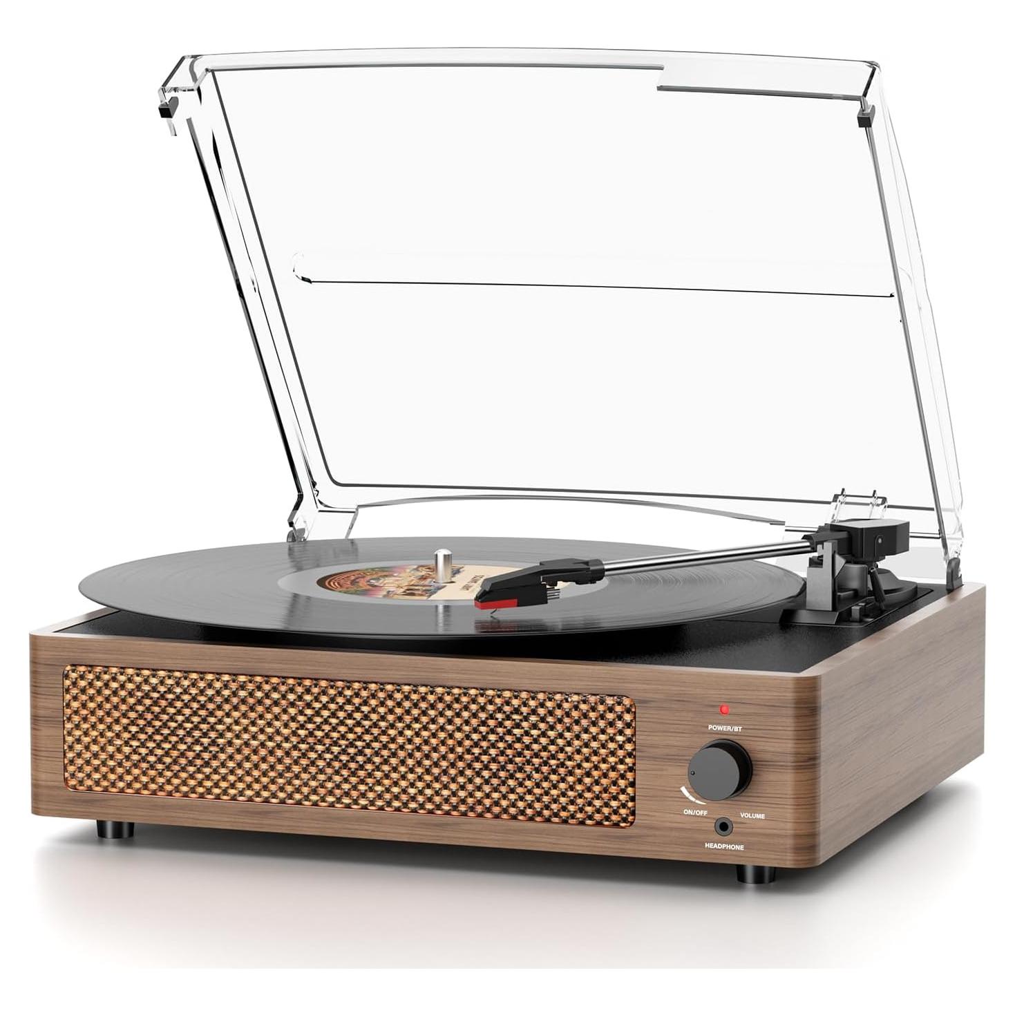 Reproductor de Vinilo Bluetooth FEKTIK M49-1Wood 3 Velocidades