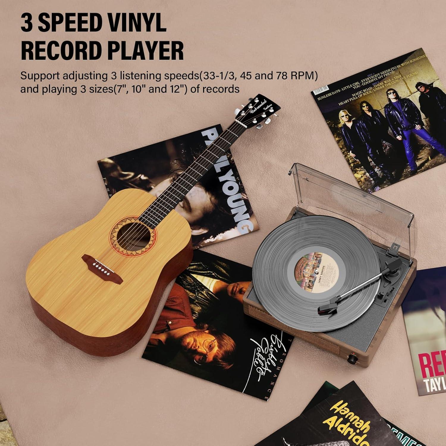 Reproductor de Vinilo Bluetooth FEKTIK M49-1Wood 3 Velocidades