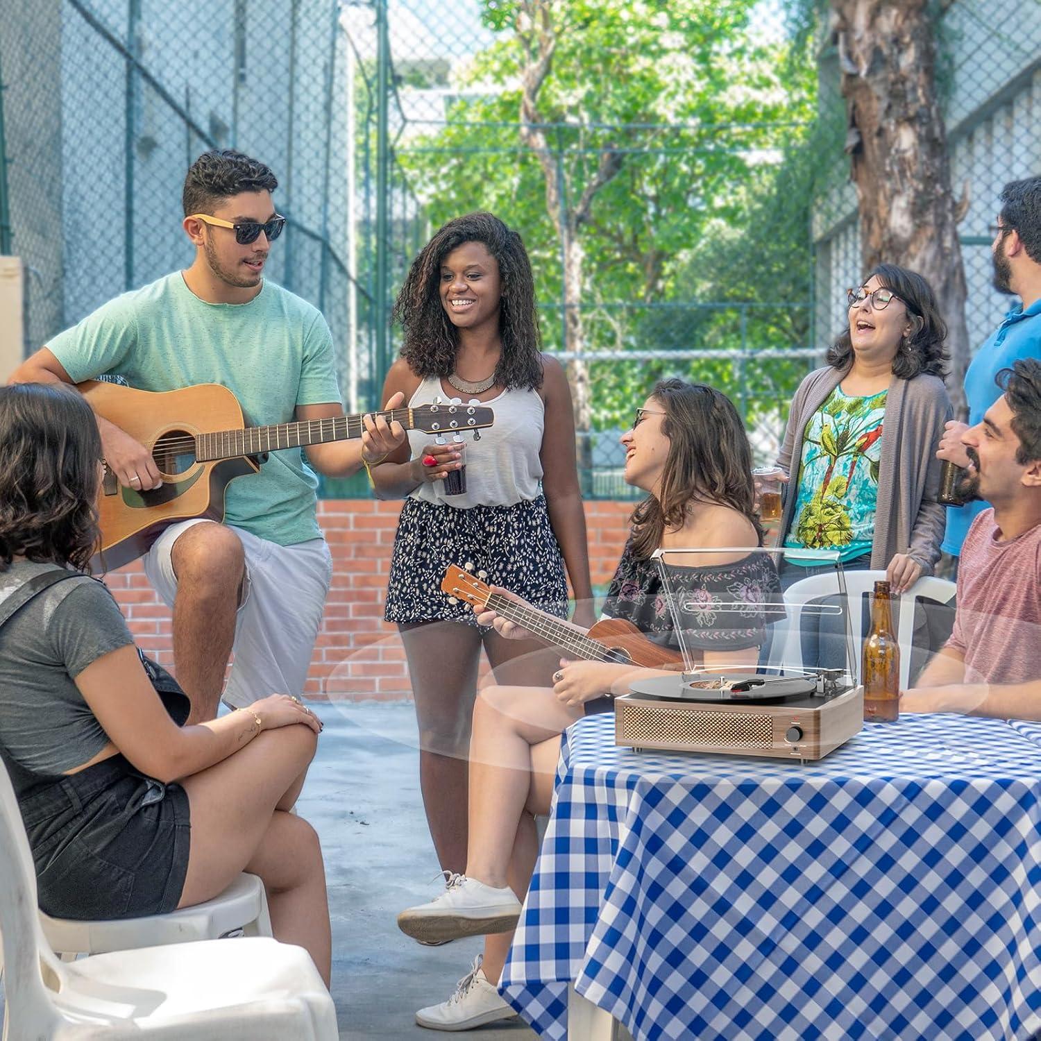 Reproductor de Vinilo Bluetooth FEKTIK M49-1Wood 3 Velocidades