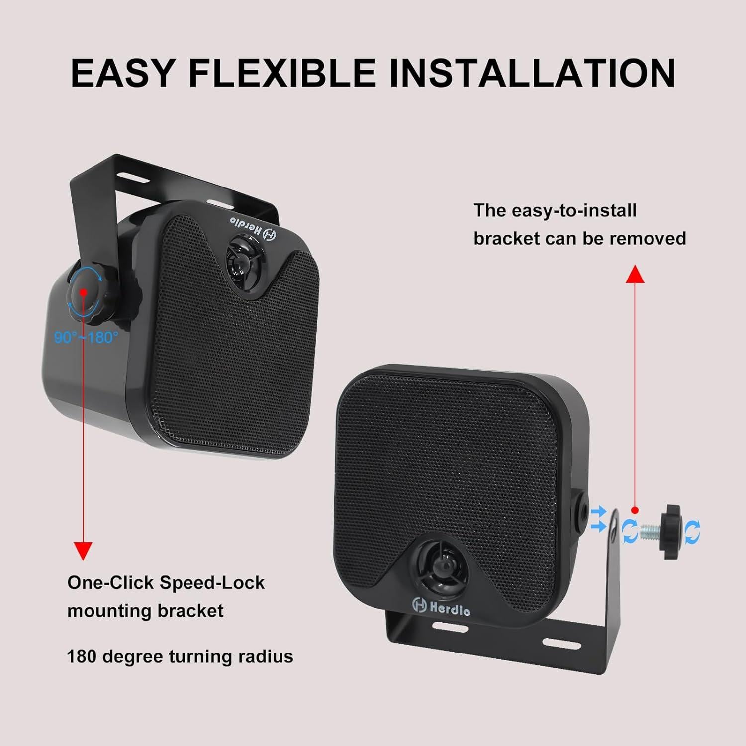 Altavoces Marinos Herdio 4" Impermeables 240W para Barco