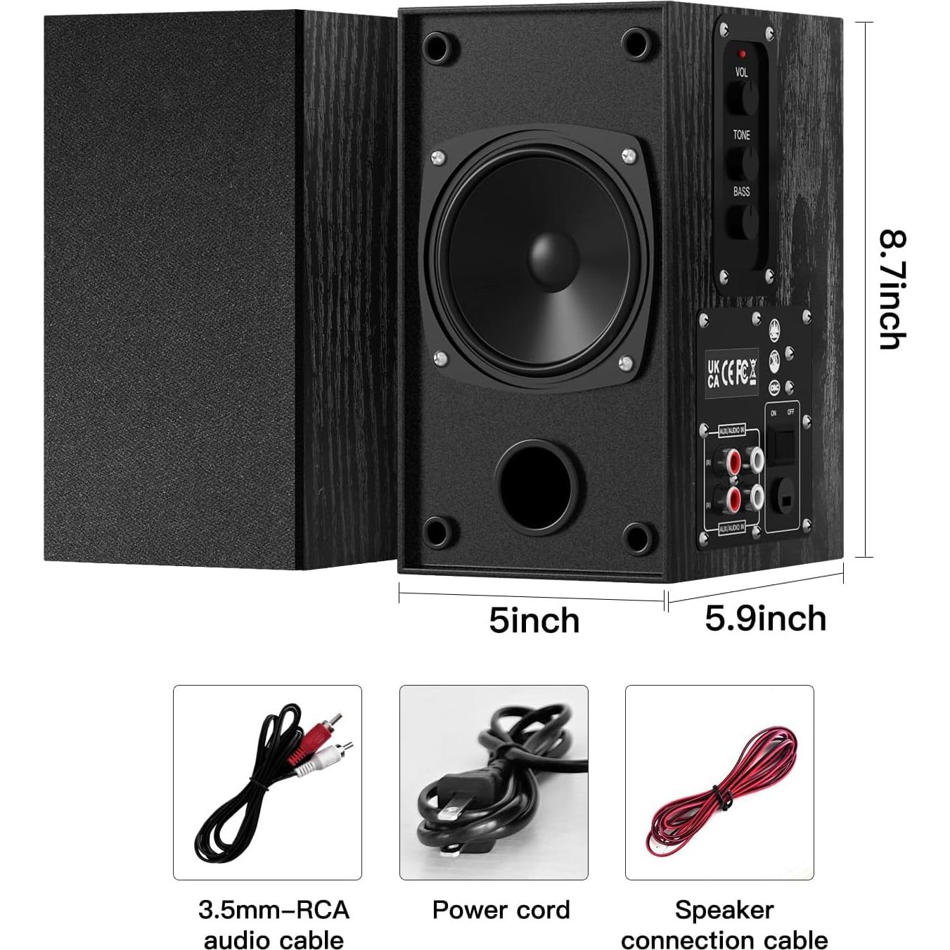 Altavoces de Estantería 30W Elimavi BT-04 4" Montaje Pared