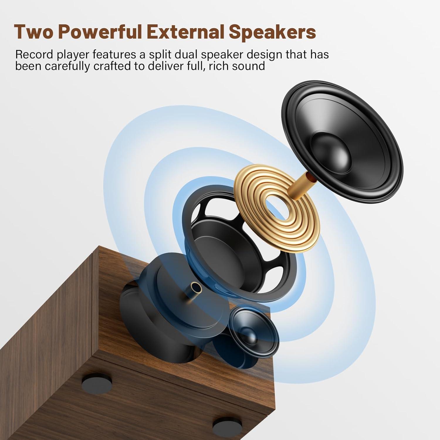 Reproductor de Vinilo Mersoco M483 con Altavoces Estéreo Bluetooth