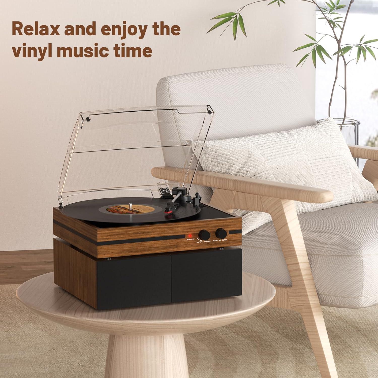 Reproductor de Vinilo Mersoco M483 con Altavoces Estéreo Bluetooth