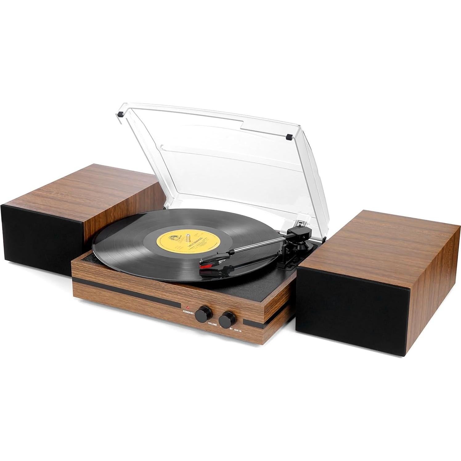 Reproductor de Vinilo Mersoco M483 con Altavoces Estéreo Bluetooth