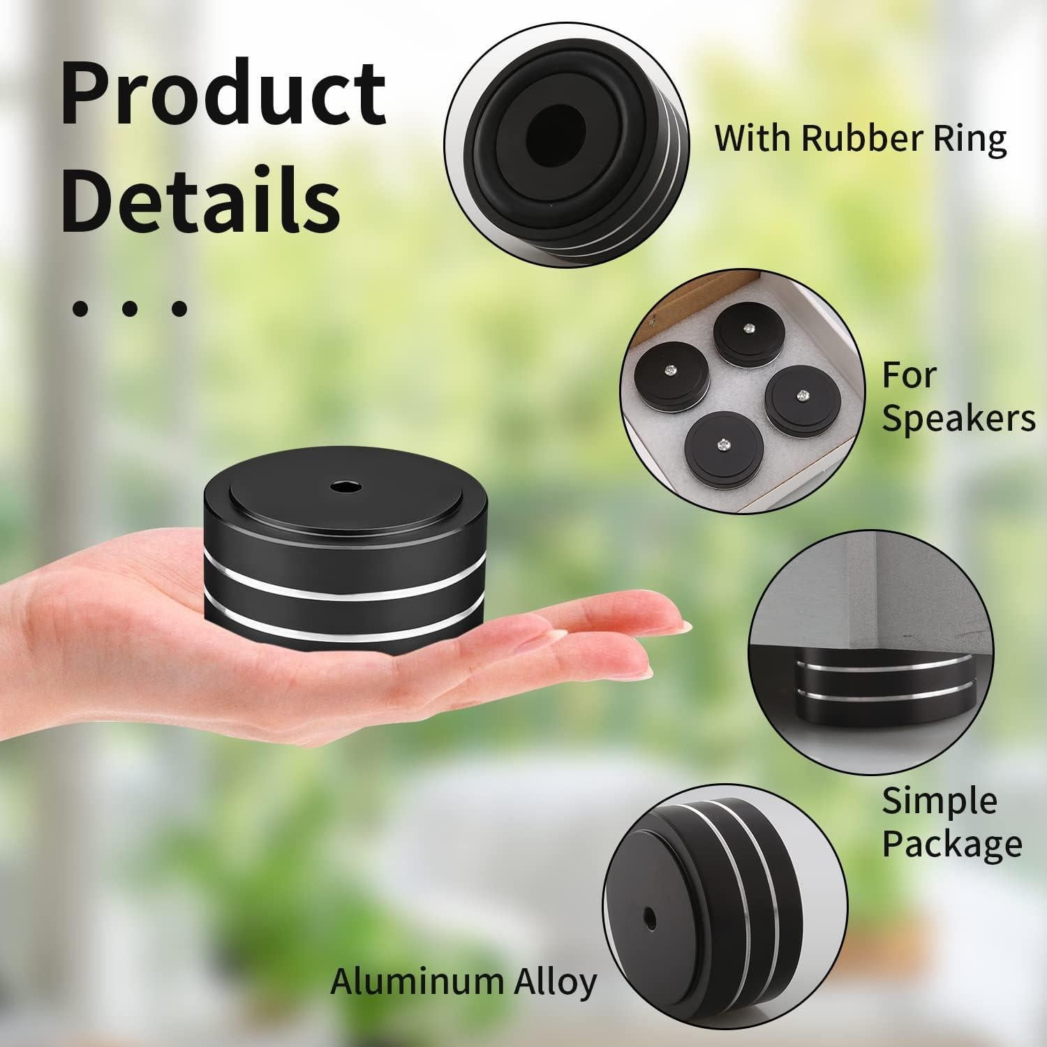 Patas de Aislación para Altavoz Audiocrast 4X Aluminio 40x20mm