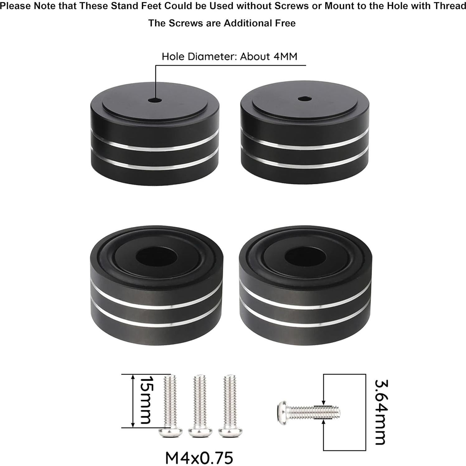 Patas de Aislación para Altavoz Audiocrast 4X Aluminio 40x20mm