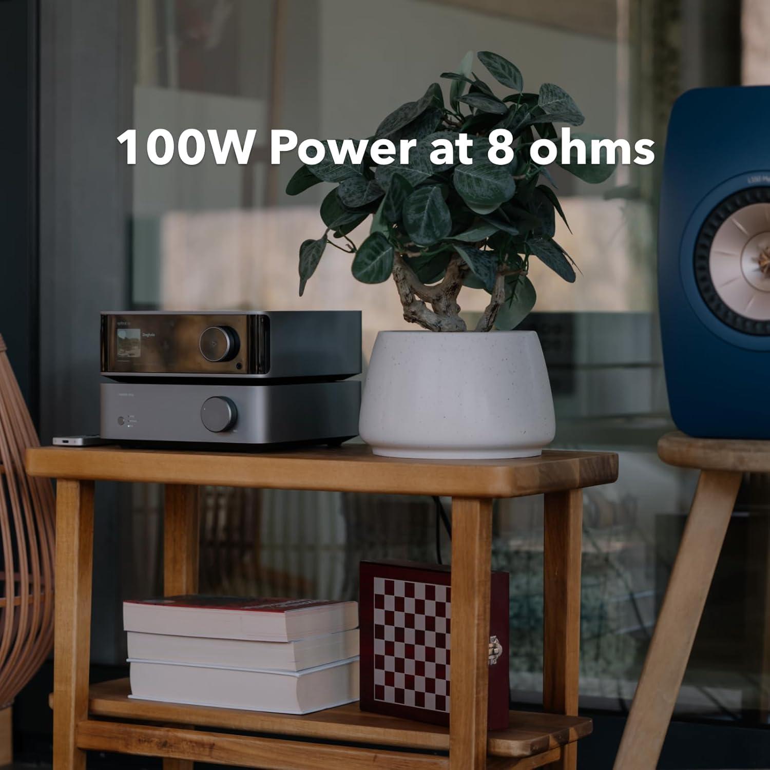 Amplificador WiiM Vibelink Amp 100W Plata DAC ESS 9039Q2M