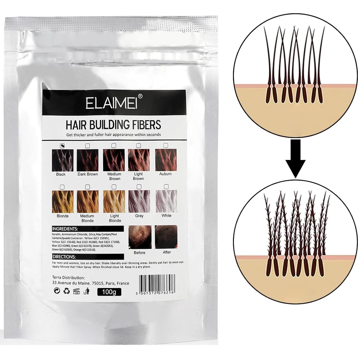 Spray de Fibras para Cabello Aliver 100g Marrón Medio