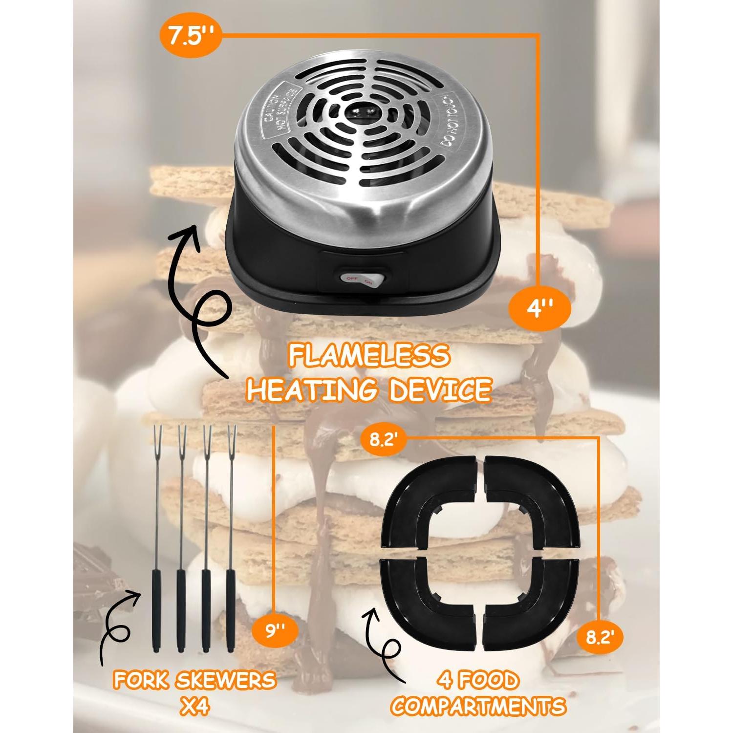 Kit de S'mores Eléctrico ORANLAN con Bandeja Desmontable