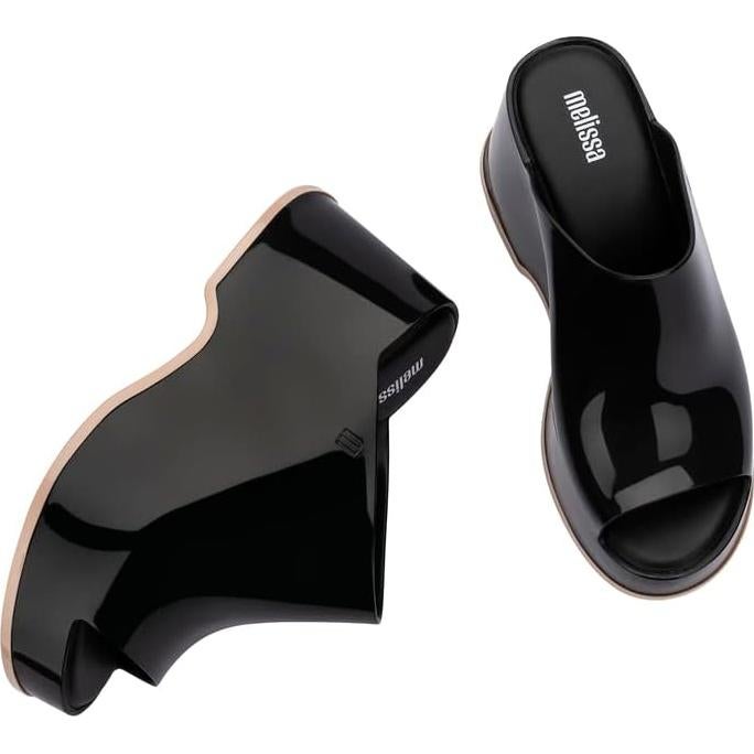 Mules Patty Melissa para Mujeres - Plataforma Gel PVC - Negro/Beige