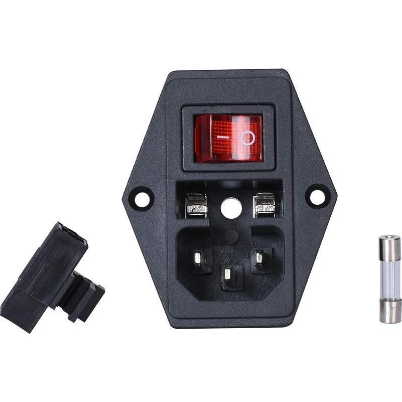 Interruptor Rocker 15A 250V 3Dman con Fusible 10A y Cableado 3 Pines