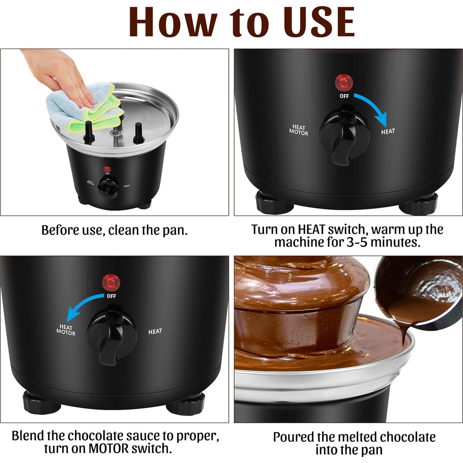 Fuente de Chocolate VAlinks 3 Niveles Acero Inoxidable