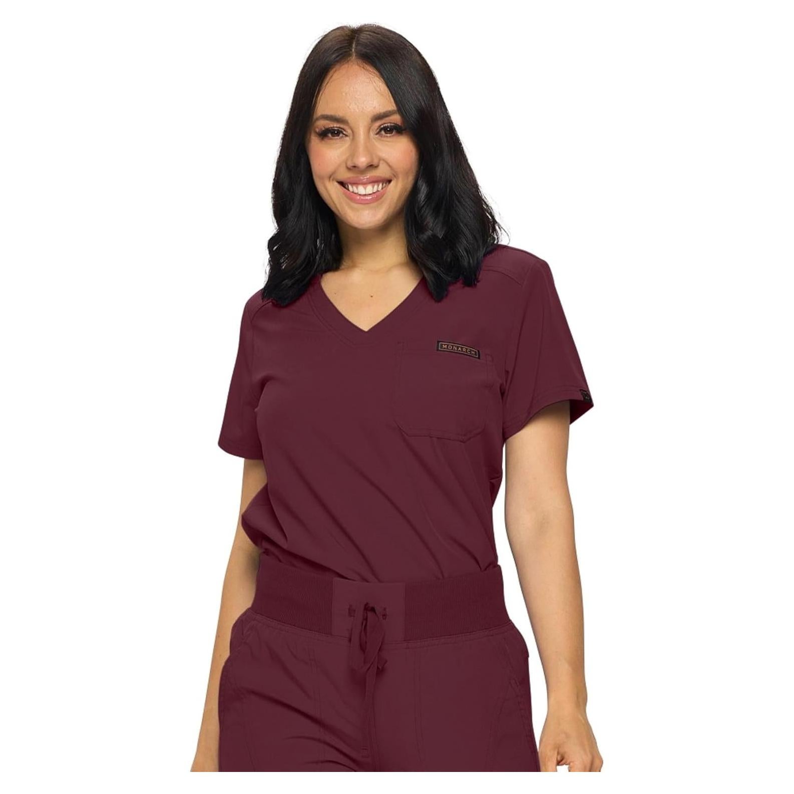 Blusa de Scrubs para Mujeres Monarch Uniforms Burdeos X-Pequeño