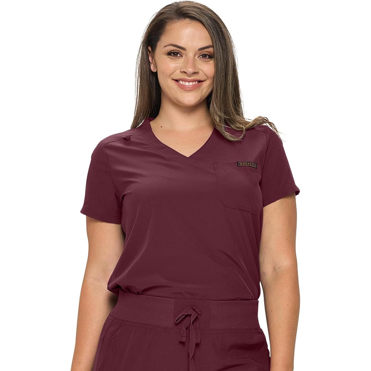Blusa de Scrubs para Mujeres Monarch Uniforms Burdeos X-Pequeño