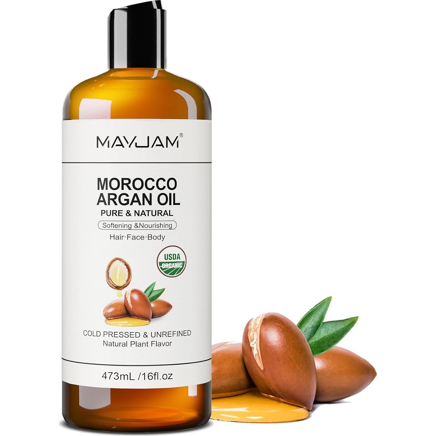 Aceite de Argán Marroquí Orgánico MAYJAM 473 ml Hidratante