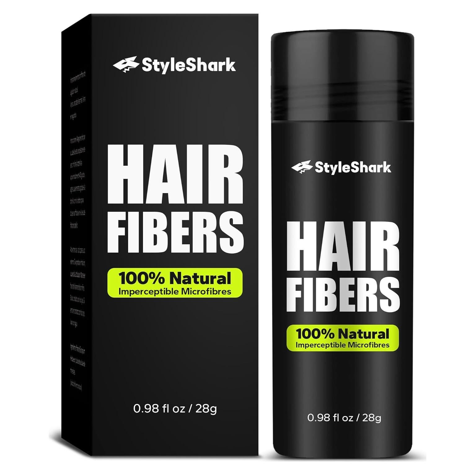 Polvo de Fibra Capilar StyleShark 28g Negro Volumen Instantáneo