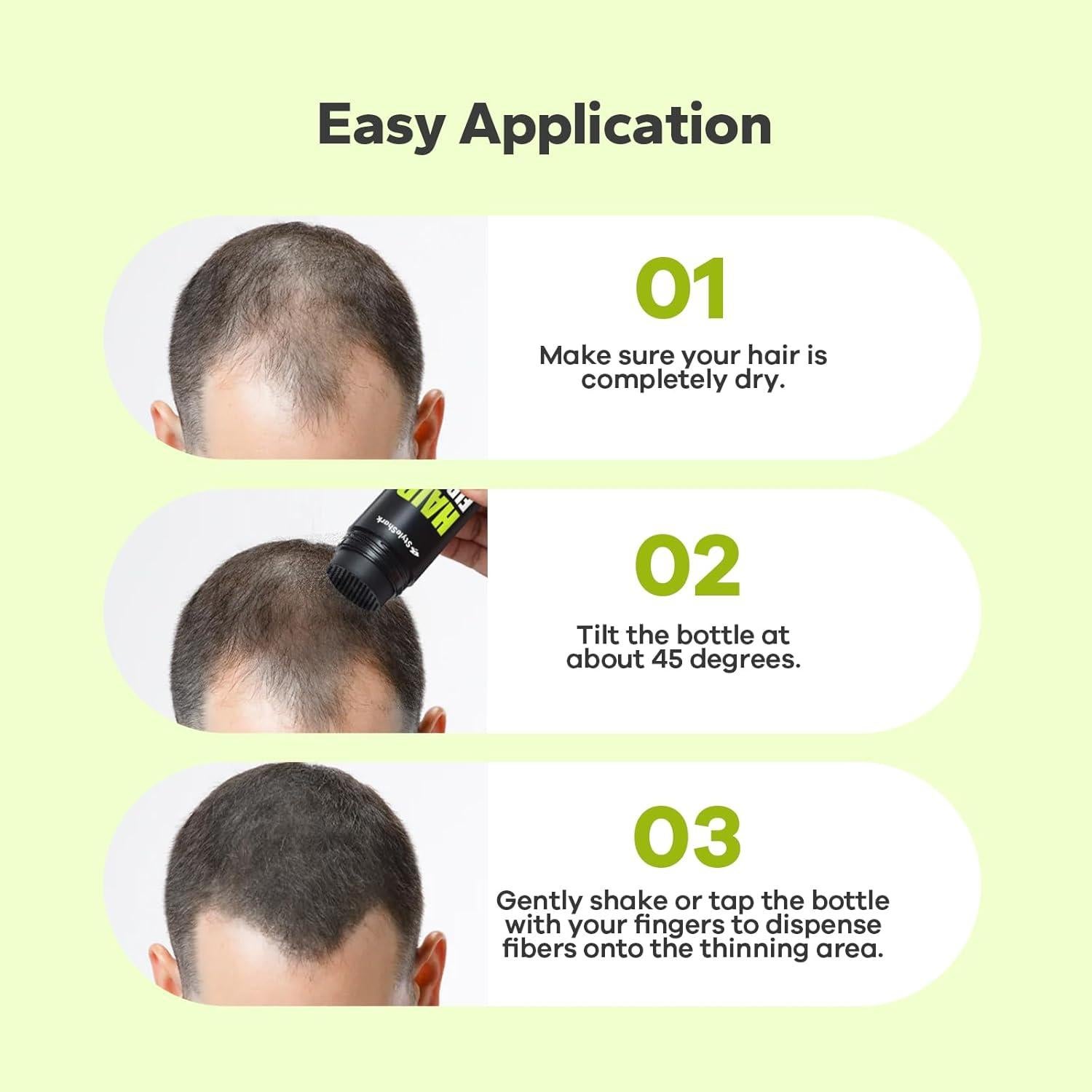 Polvo de Fibra Capilar StyleShark 28g Negro Volumen Instantáneo