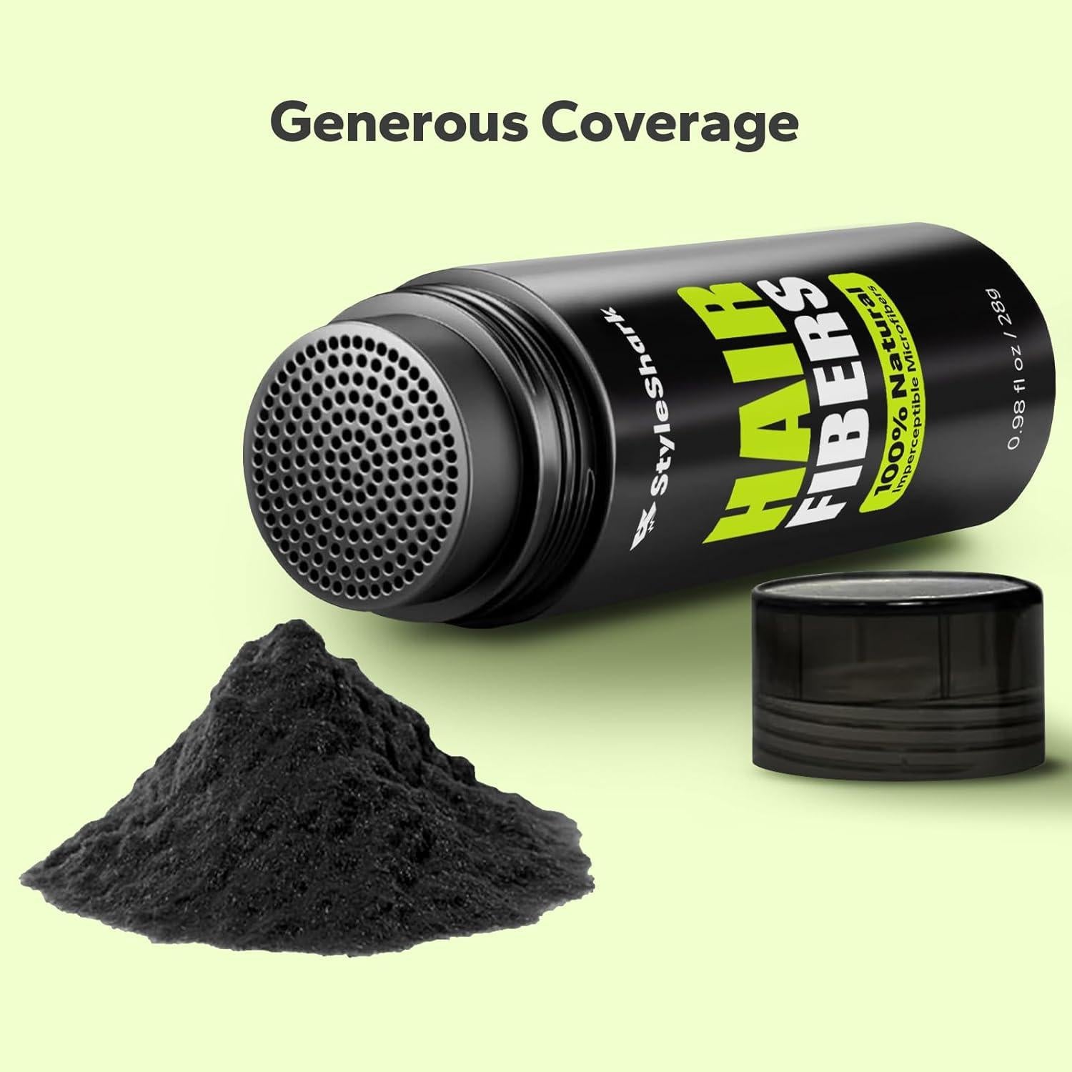 Polvo de Fibra Capilar StyleShark 28g Negro Volumen Instantáneo