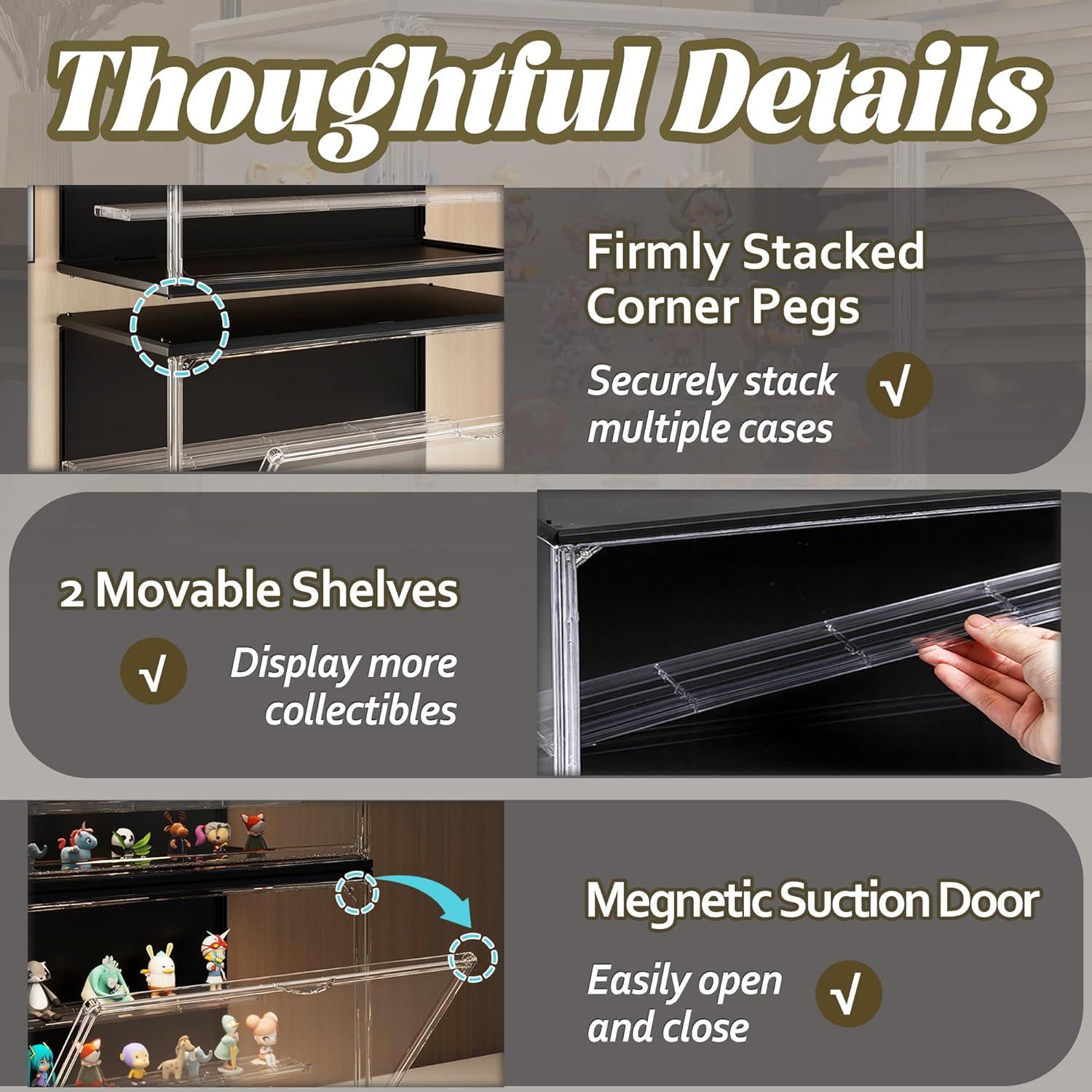 Estuche de exhibición acrílico Verssure con luz LED 22.1 cm