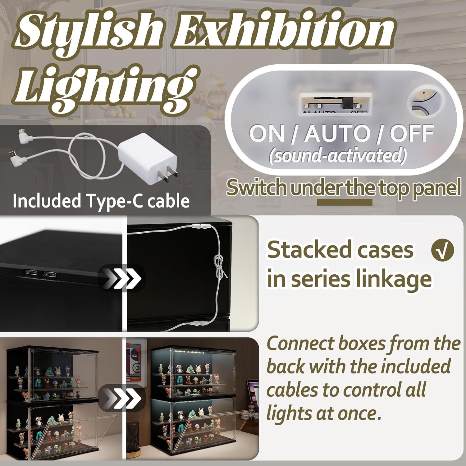 Estuche de exhibición acrílico Verssure con luz LED 22.1 cm