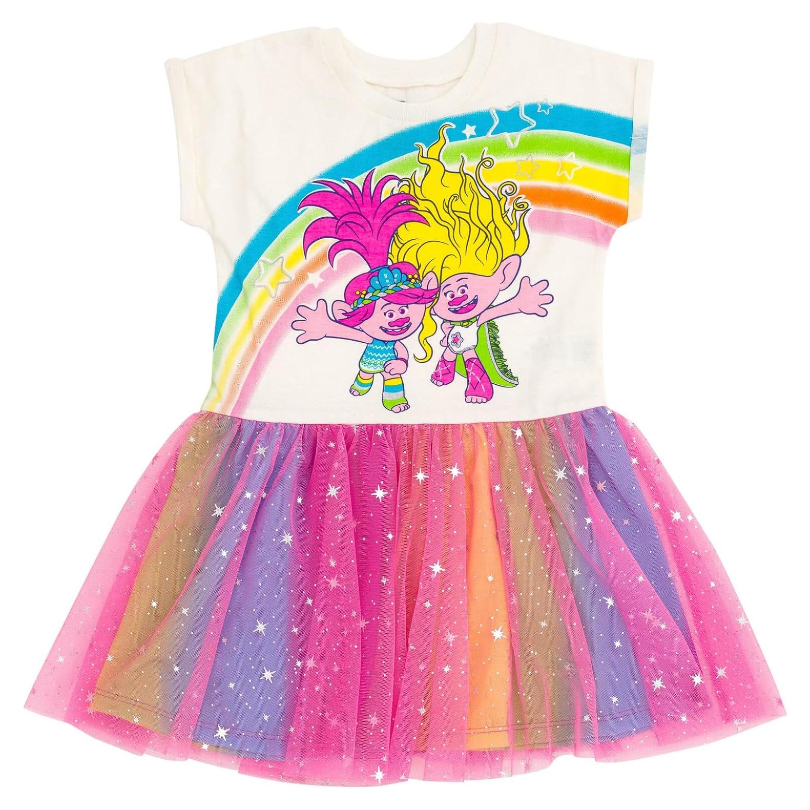 Vestido de Manga Corta Poppy DreamWorks para Niñas 2T